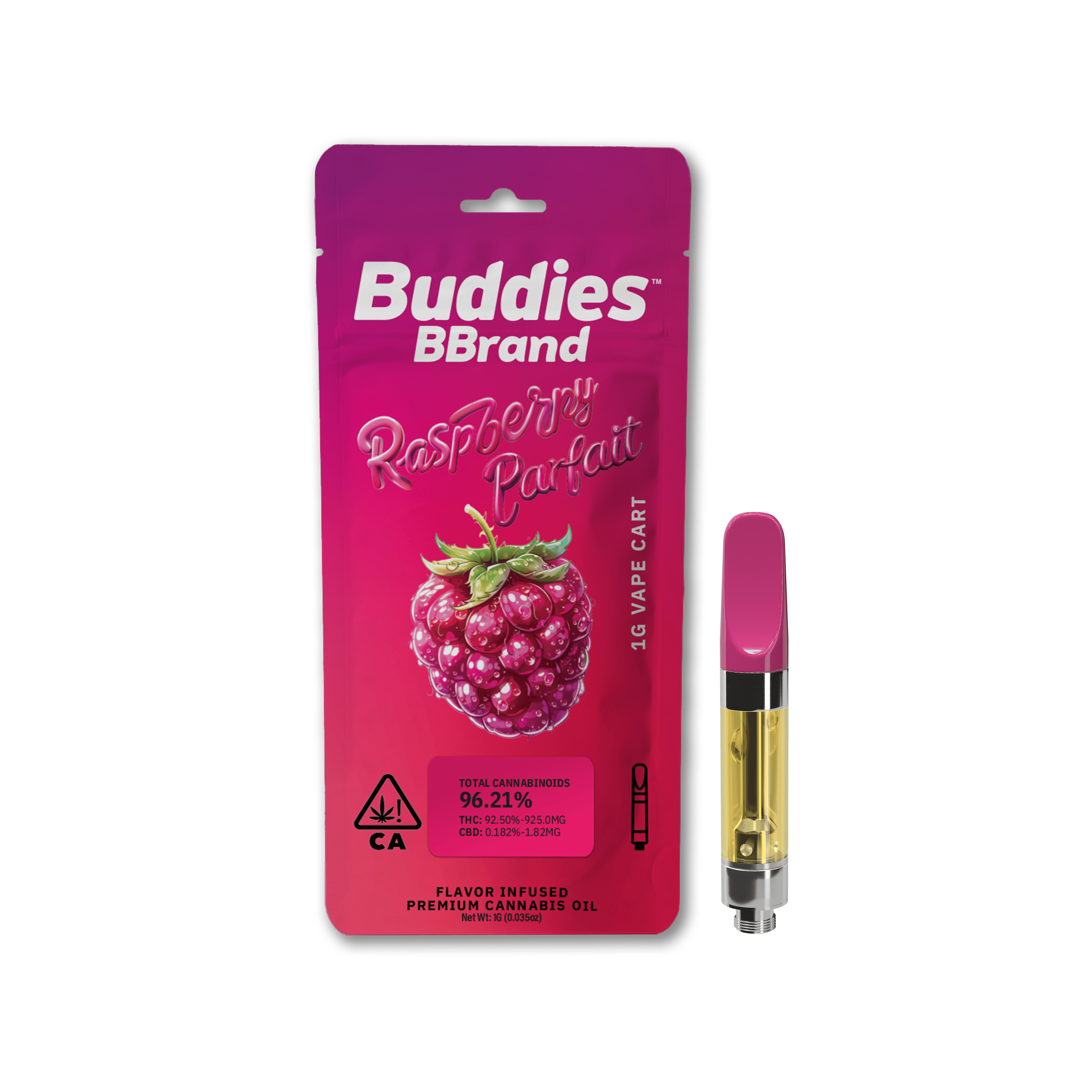 Raspberry Parfait  1g Vape - Buddies -  - $15.85 - Vapes