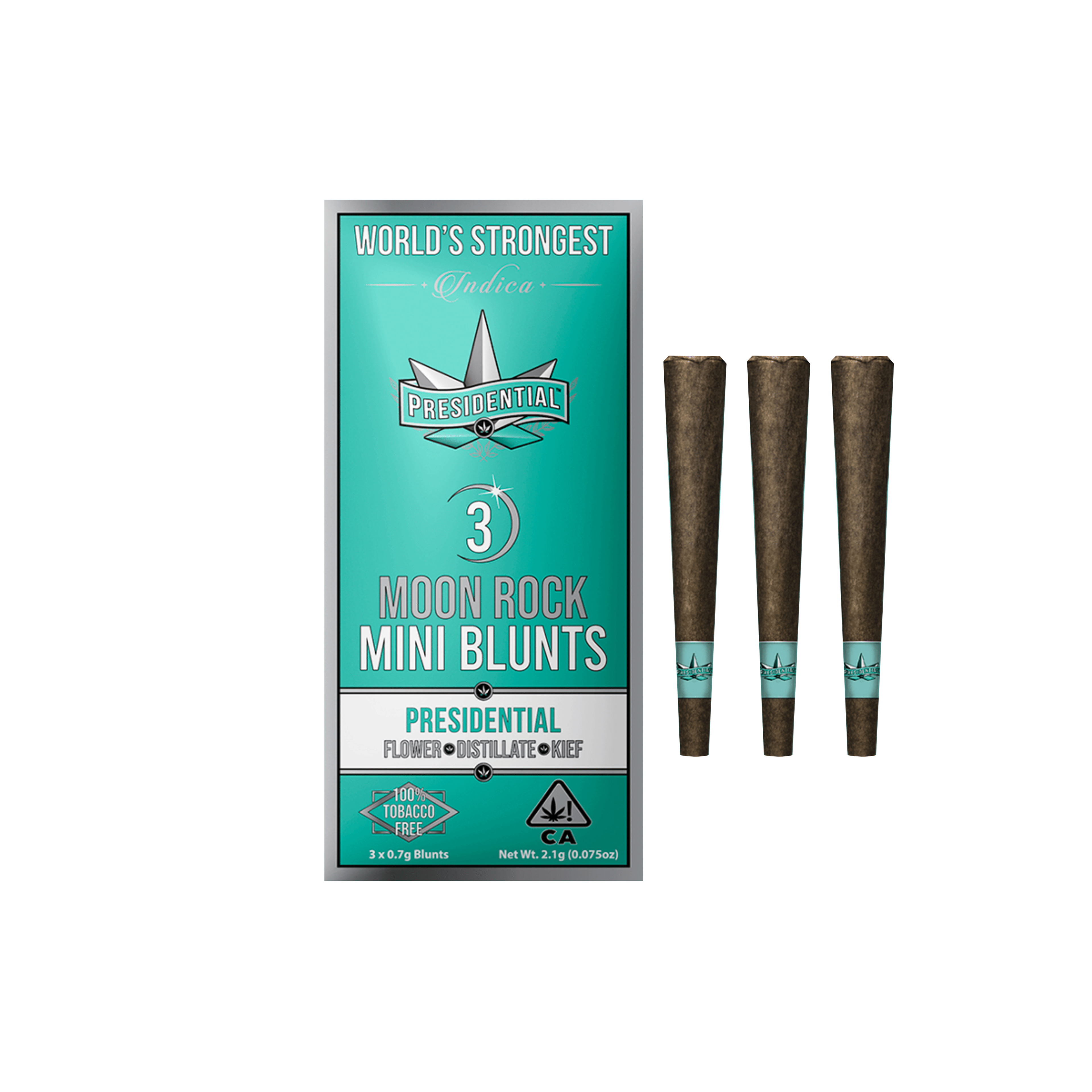 Classic Moon Rock Mini Blunts (3 x 0.7g) - 2.1g - Presidential - - $25 - Infused Pre-Rolls