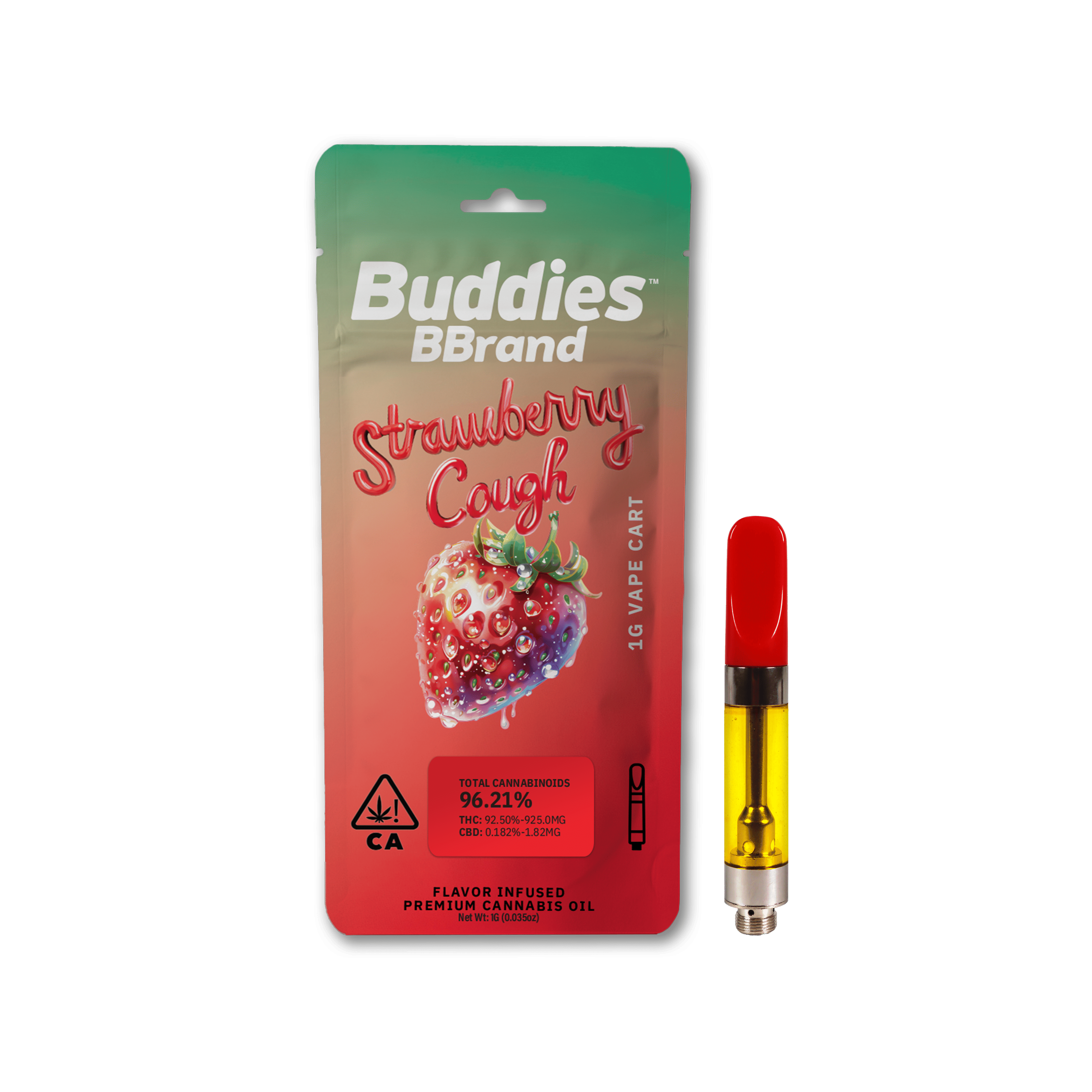 Strawberry Cough 1g Vape - Buddies - - $15.85 - Vapes
