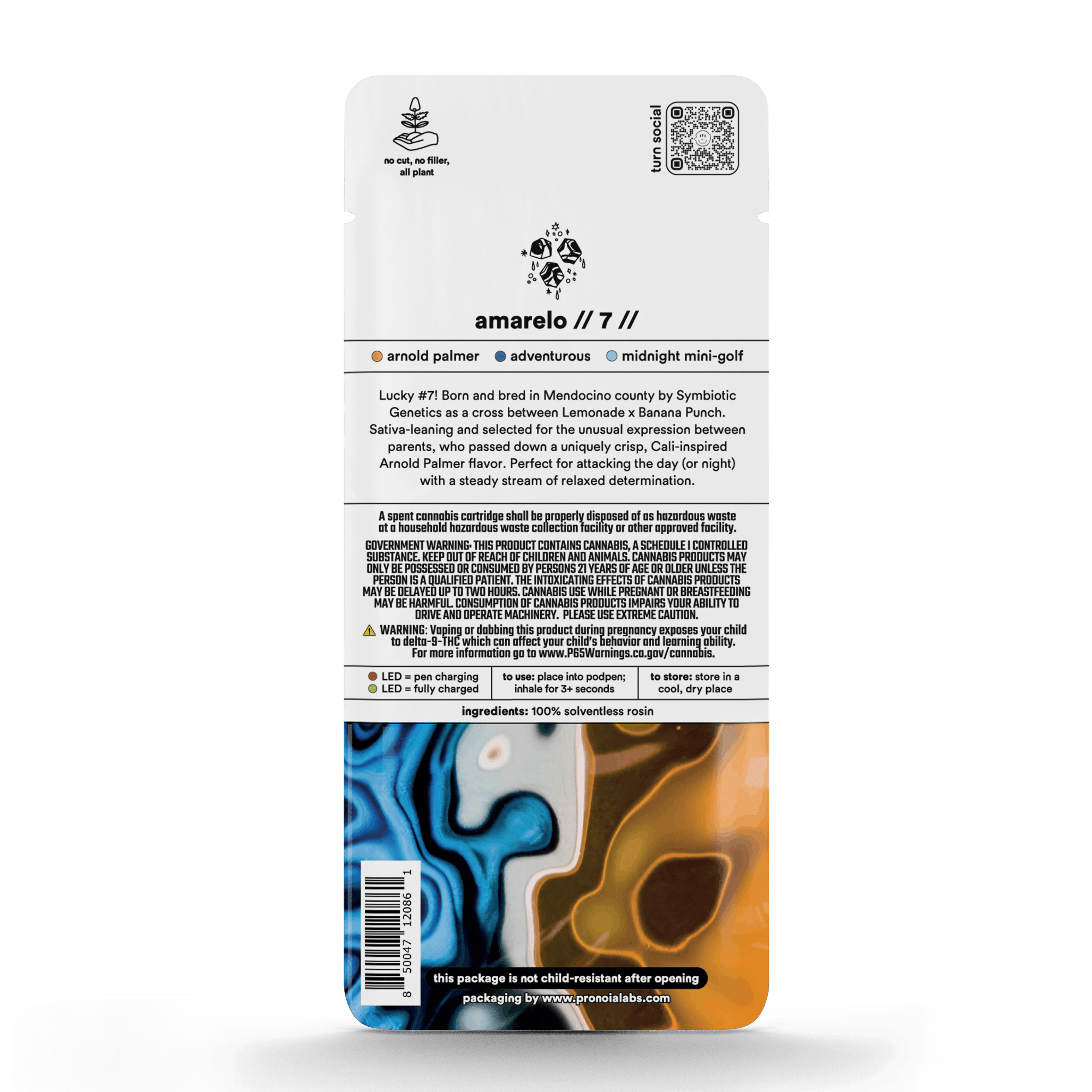 Amarelo #7 'Turn Up' .5g Solventless Pod - Turn - - $32 - Vapes