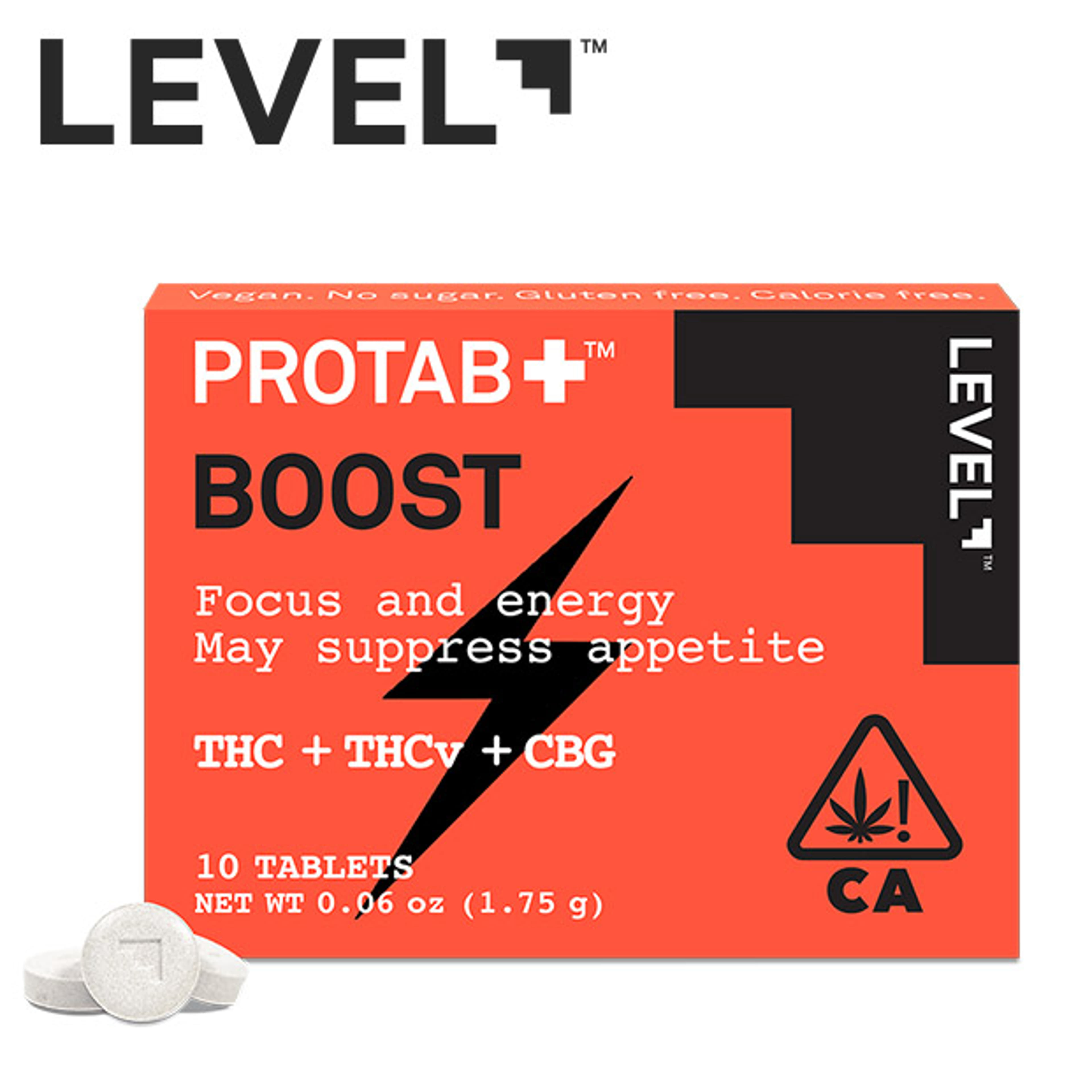 Level Protab - Boost - THC/THCV/CBG - 10 Tablets - Level - - $23.99 - Edibles