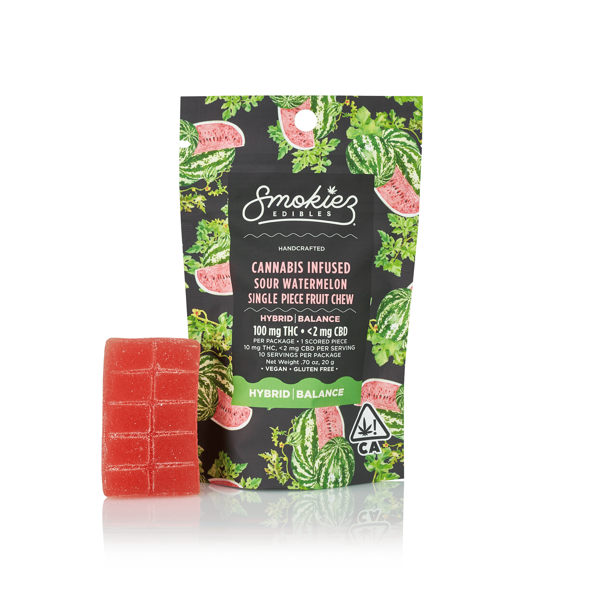 Smokiez: Sour Watermelon - Single Scored Fruit Chews