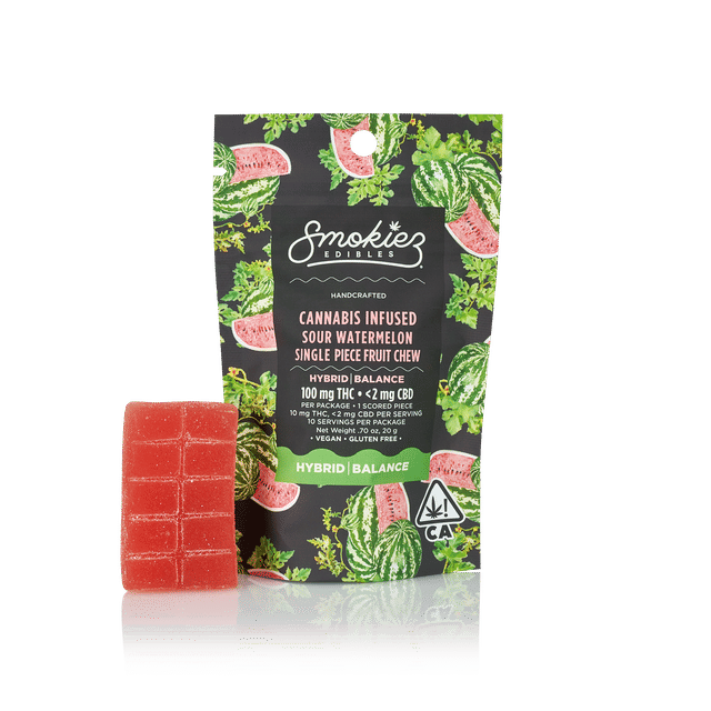 Smokiez: Sour Watermelon - Single Scored Fruit Chews
