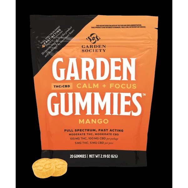 *FAST ACTING* Mango Gummies 20pk 1:1 THC/CBD (100MG)