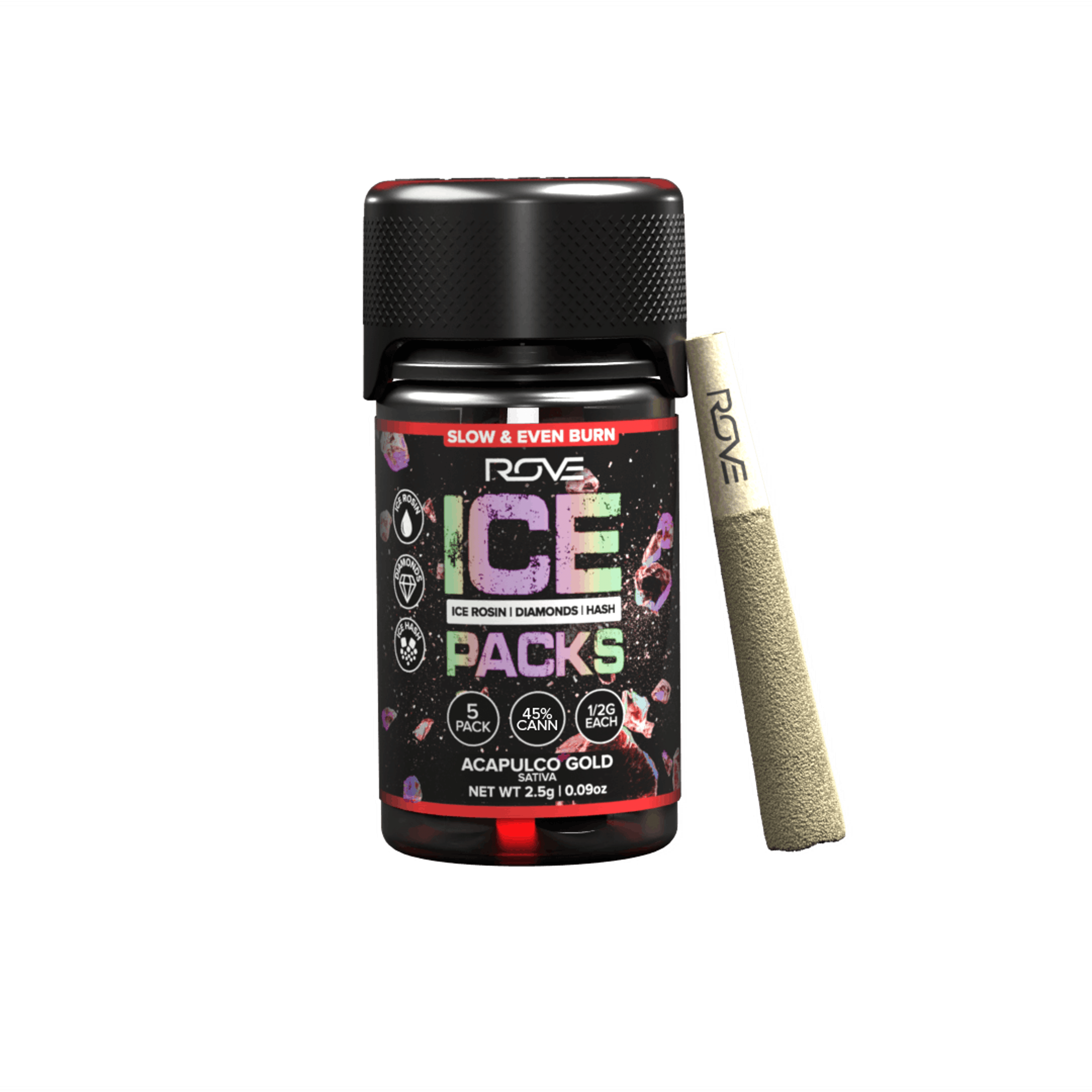Acapulco Gold | Ice Packs Rosin, Diamond, Hash Infused | 5pk - ROVE - Acapulco Ice Packs Rove - $30 - Infused Pre-Rolls