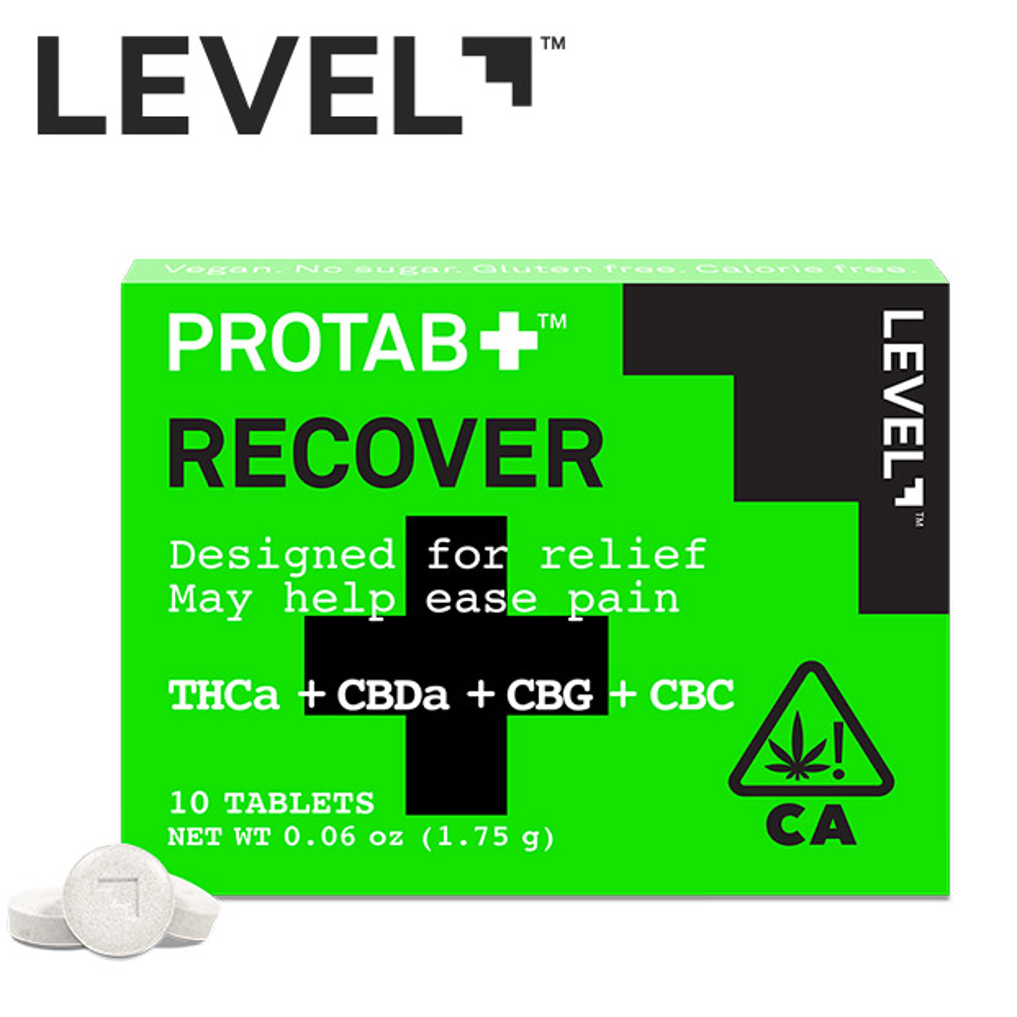 Level Protab+ Recover - THCa/CBDa/CBG/CBC - 10 Tablets - Level - - $23.99 - Edibles