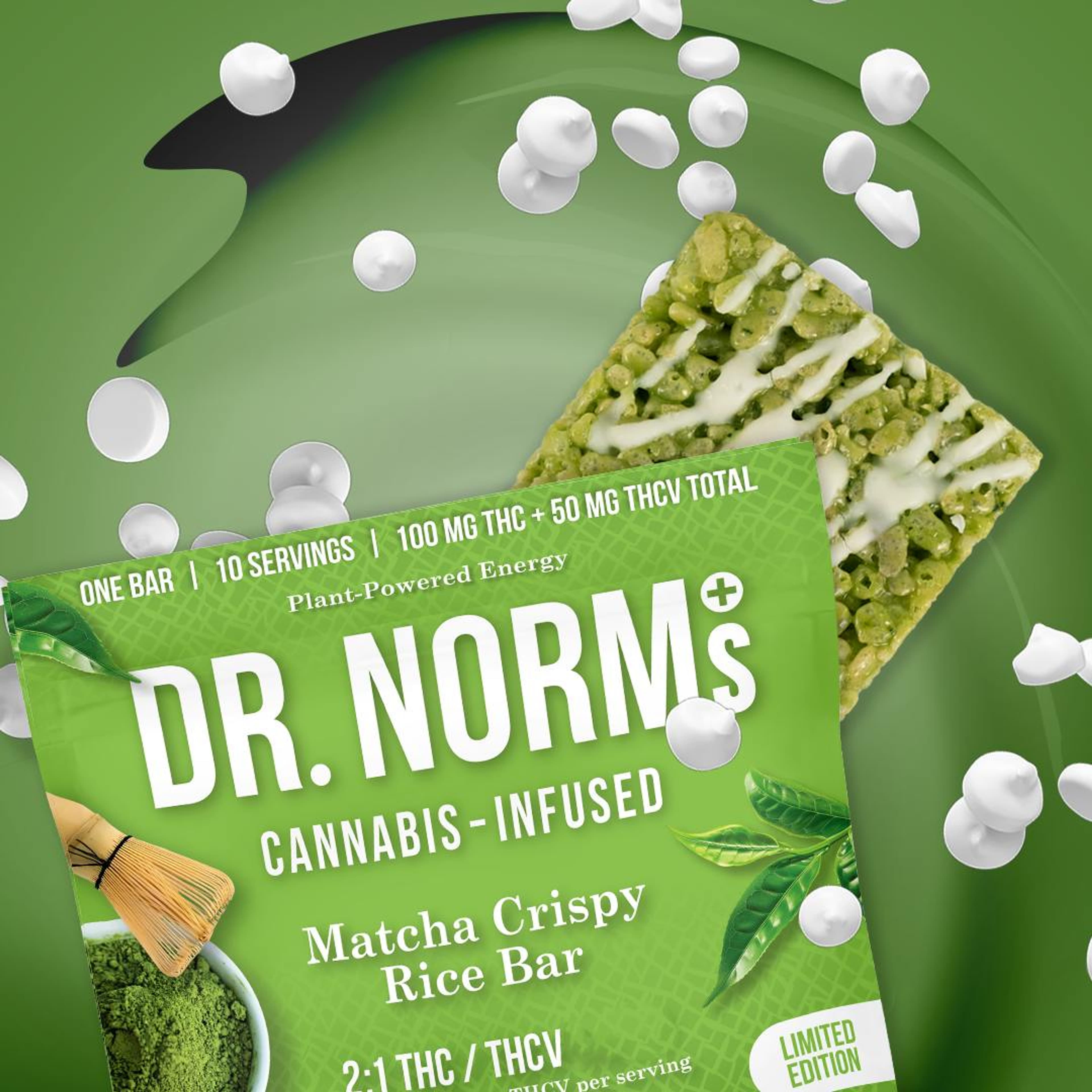 Matcha Crispy Rice Bar 100MG - DR. NORMS - - $10.75 - Edibles