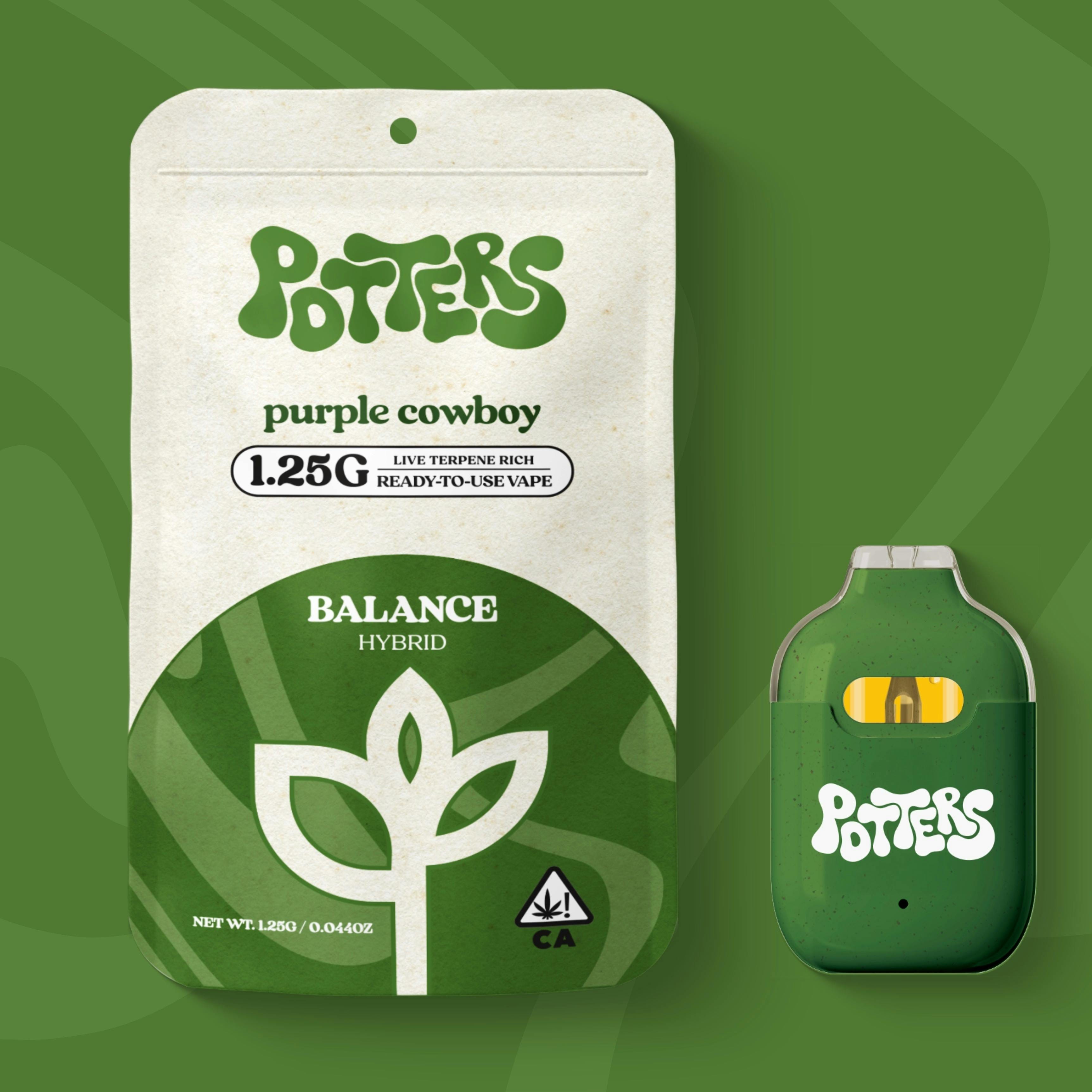 PURPLE COWBOY 1.25G DISP - POTTERS -  - $22.57 - Vape Cartridge