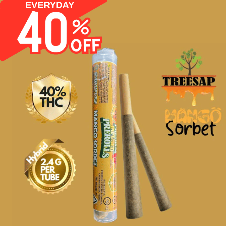 Treesap | 1.2gx2pk - Mango Sorbet - Infused Pre-Rolls - Treesap -  - $14.75 - Pre-Rolls