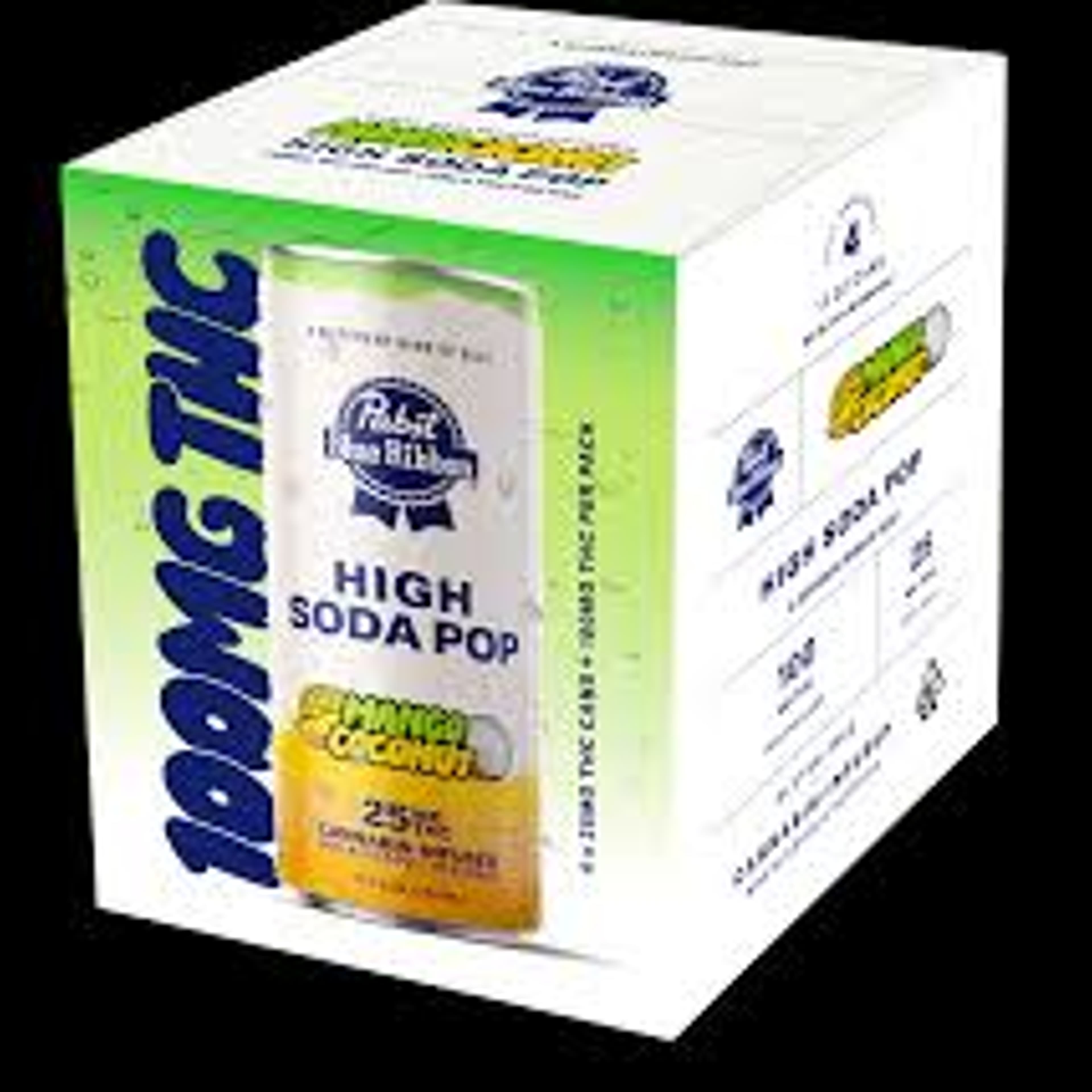 Mango Coconut | 25mg | 4PK Cannabis Infused High SodaPop - Pabst - - $20.17 - Drinks