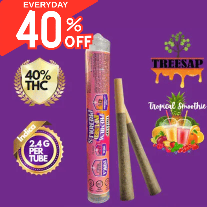 Treesap | 1.2gx2pk - Tropical Smoothie - Infused Pre-Rolls - Treesap -  - $14.75 - Pre-Rolls