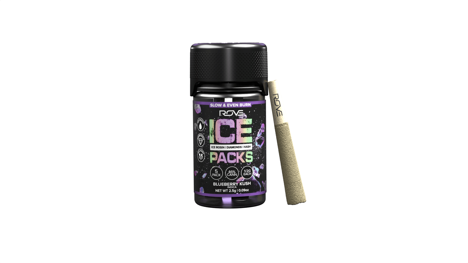 Blueberry Kush | Ice Packs Rosin, Diamond, Hash Infused | 5pk - ROVE - Blueberry Ice Packs Rove - $30 - Flowers