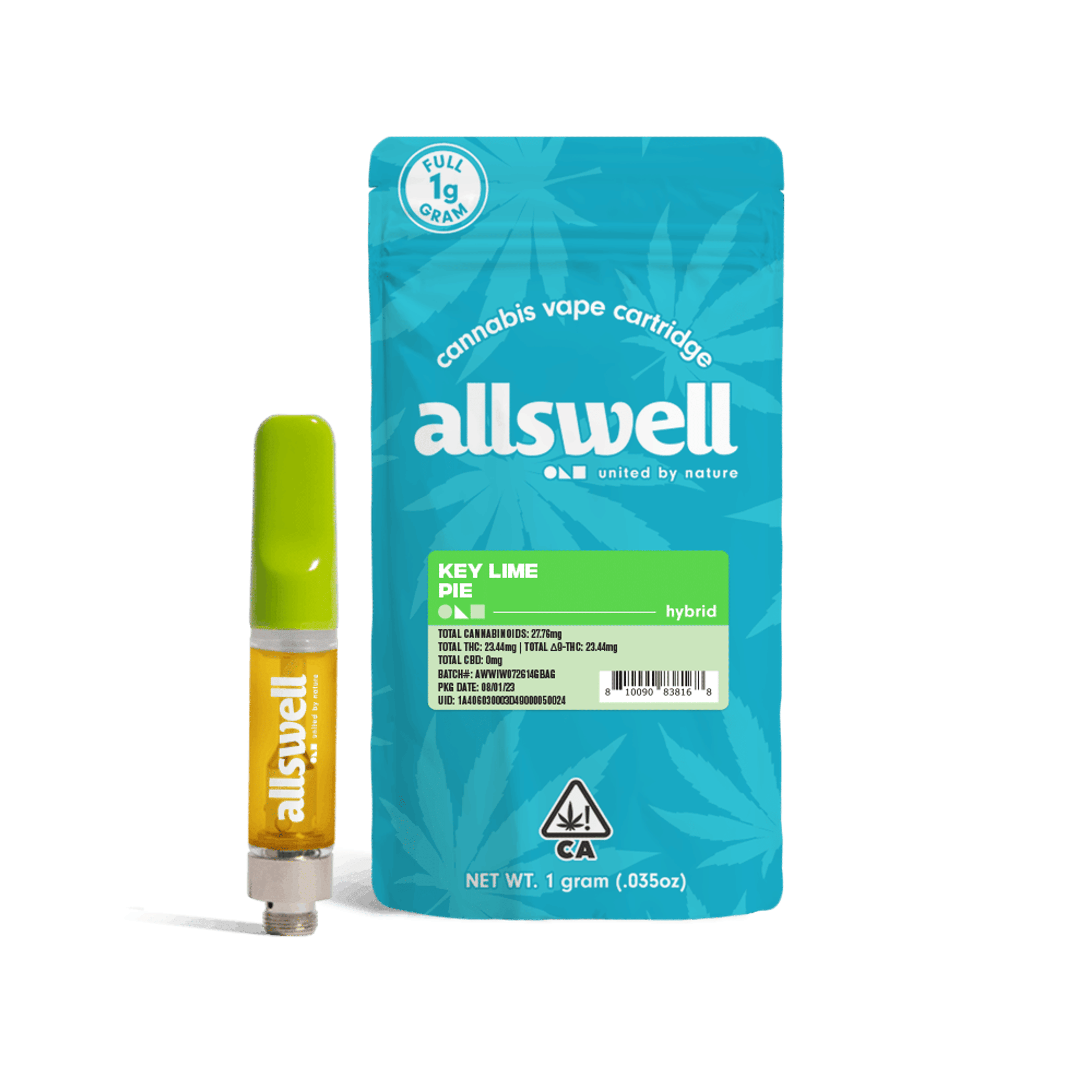 Key Lime Pie 1g Cart - Allswell - - $13 - Vape Cart