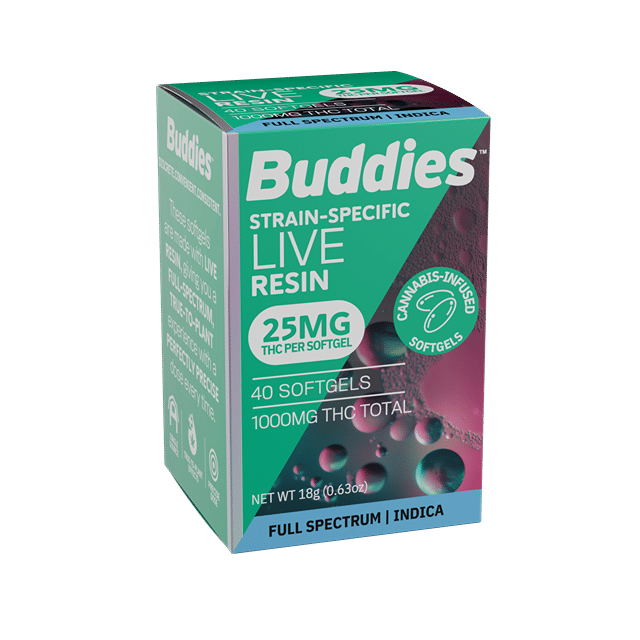 Indica 25mg Live Resin Soft Gels 40pk - 1000mg