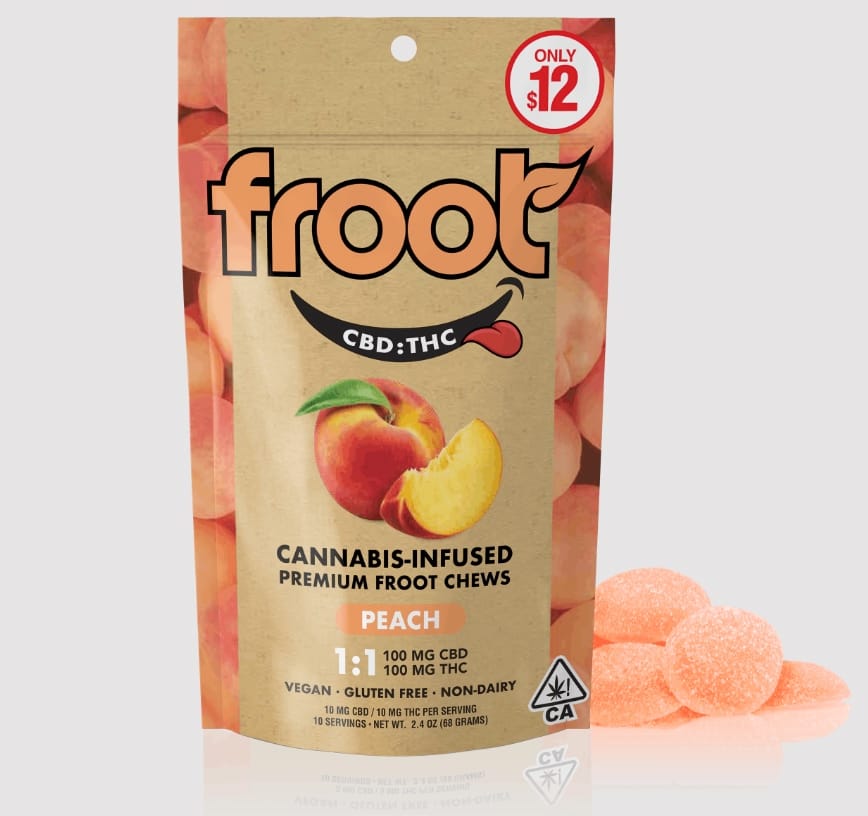 Peach - 100mg CBD 1:1 - Froot - Peach Gummies - $12 - Gummies