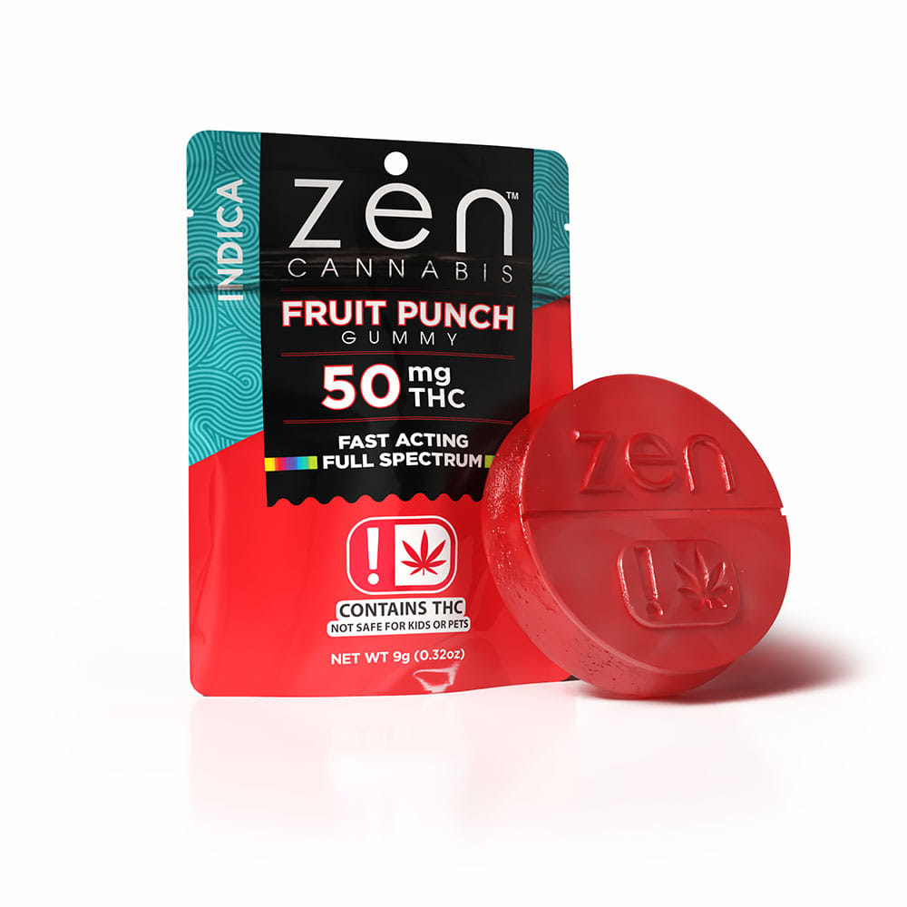 ZEN Single Gummy | Fruit Punch 100mg - Indica - ZEN -  - $8 - Edibles