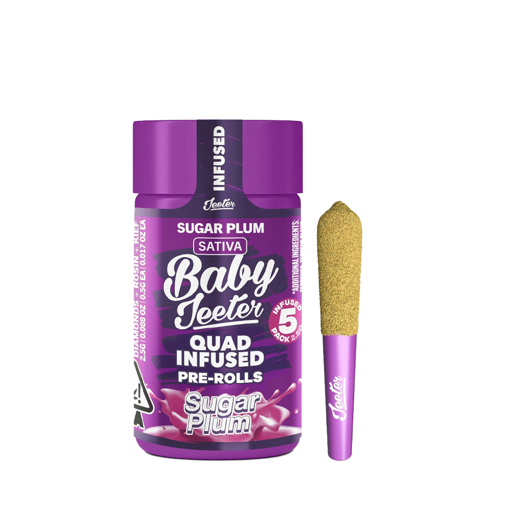 Sugar Plum Quad Infused Baby Jeeter Pre-Rolls (5Pk) (2.5G) - Jeeter - (5PK) (2.5G) - $30 - Preroll