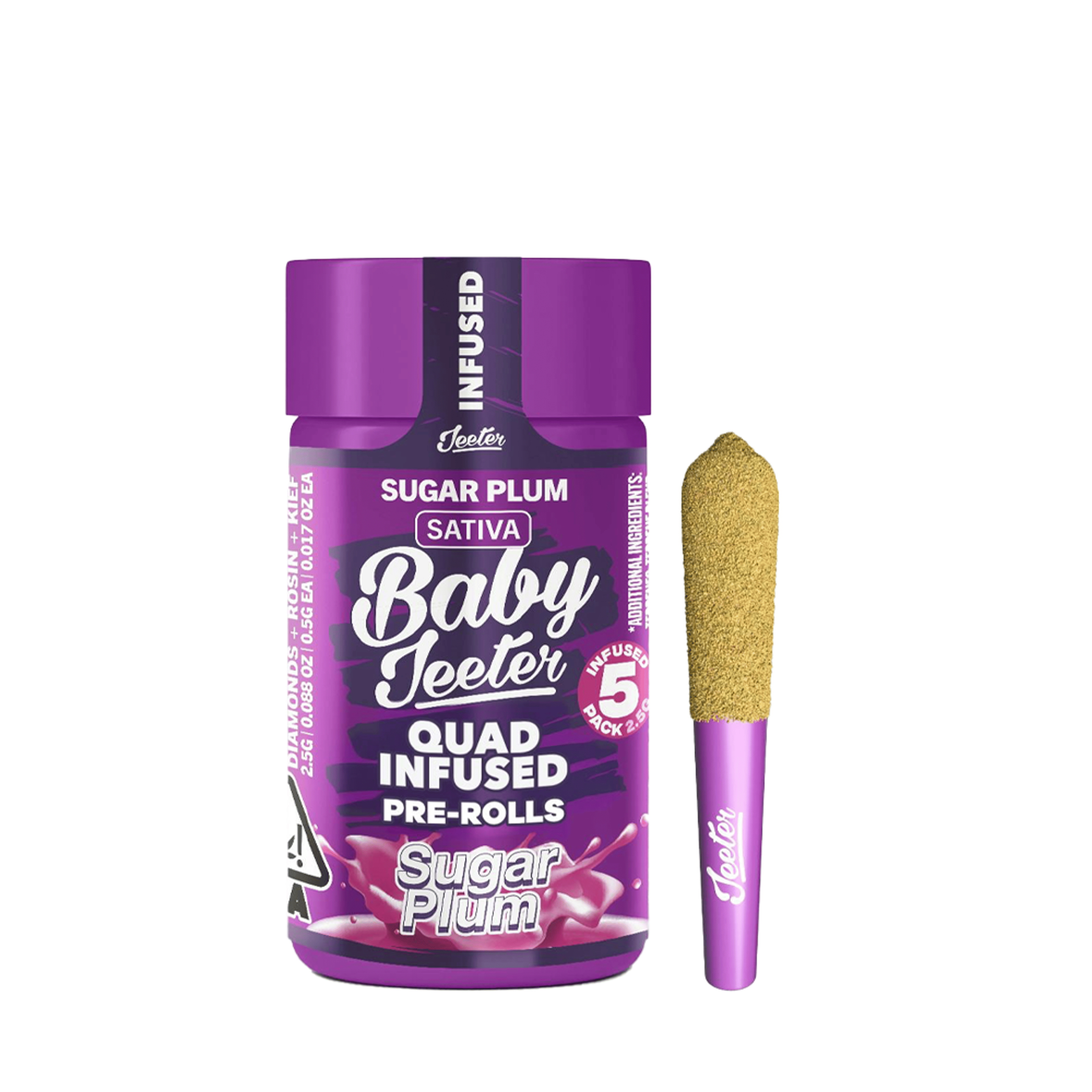 Sugar Plum Quad Infused Baby Jeeter Pre-Rolls (5Pk) (2.5G) - Jeeter - (5PK) (2.5G) - $30 - Preroll