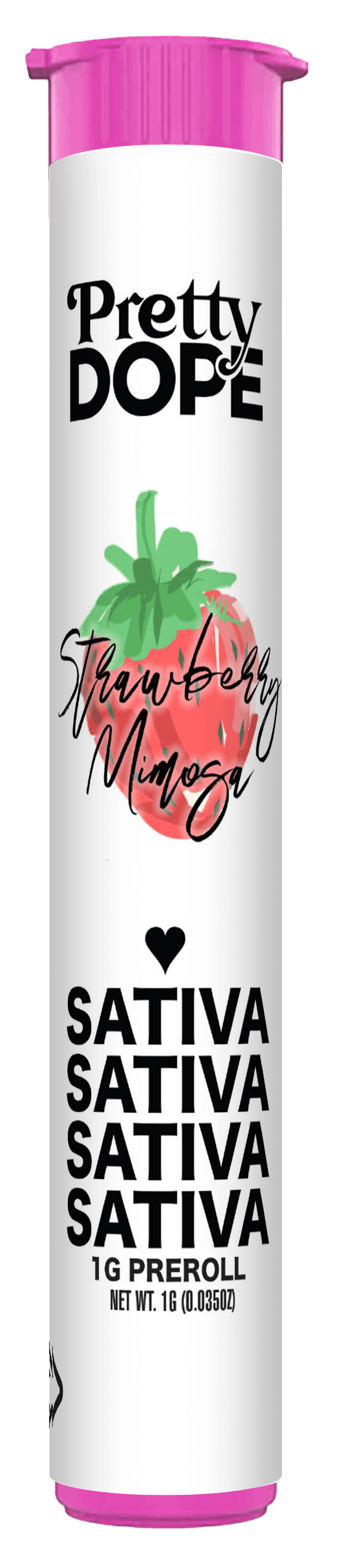 Infused Pre-Roll - Strawberry Mimosa - Pretty Dope -  - $8 - Pre-Roll