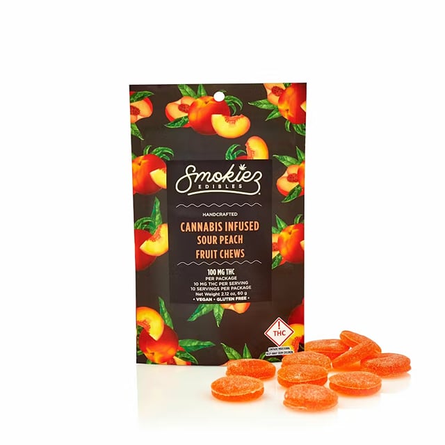 SOUR Peach - 100mg Fruit Chews
