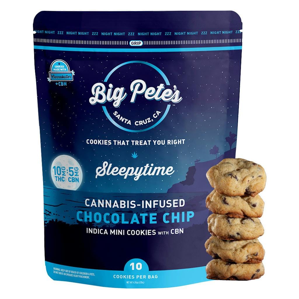 CBN Chocolate Chip Cookies - 100mg/50mg - Big Pete's - 100mg 10 Pack Indica - $23 - Edibles