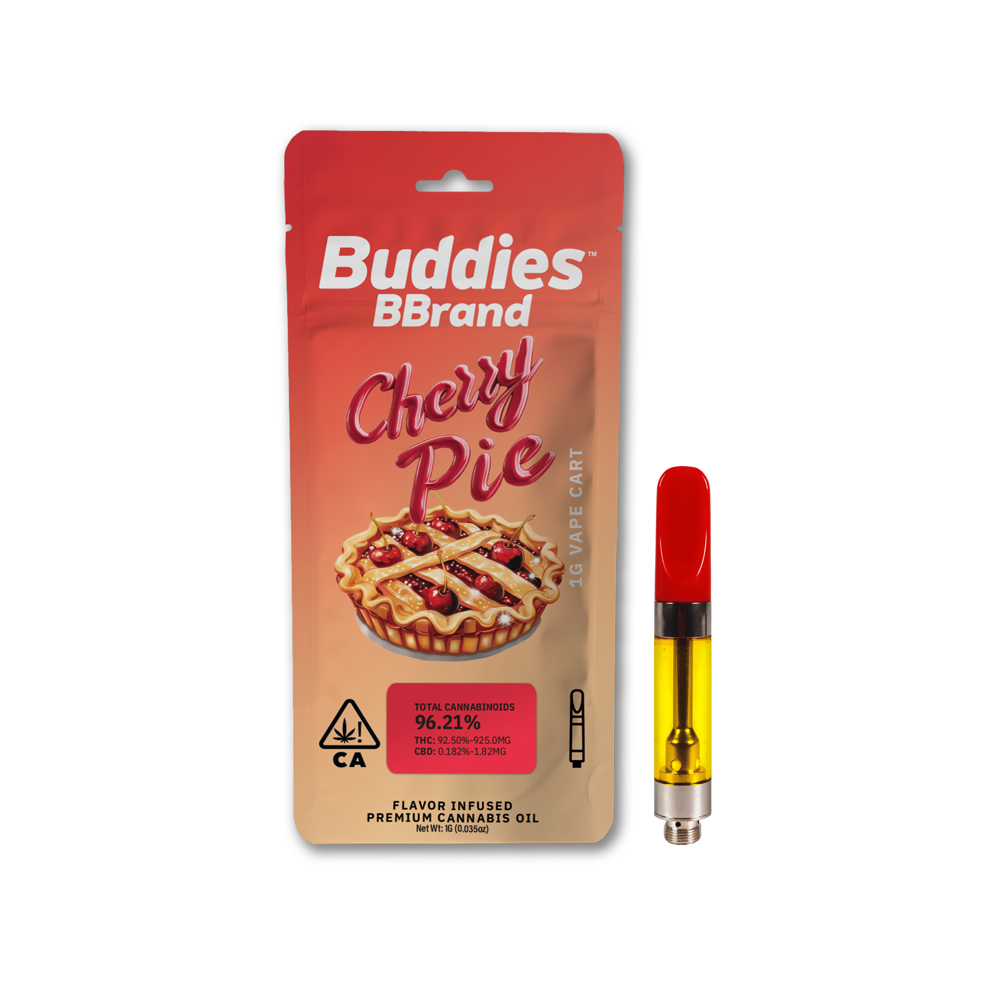 Cherry Pie 1g Vape Cart - Buddies - - $15.85 - Vapes