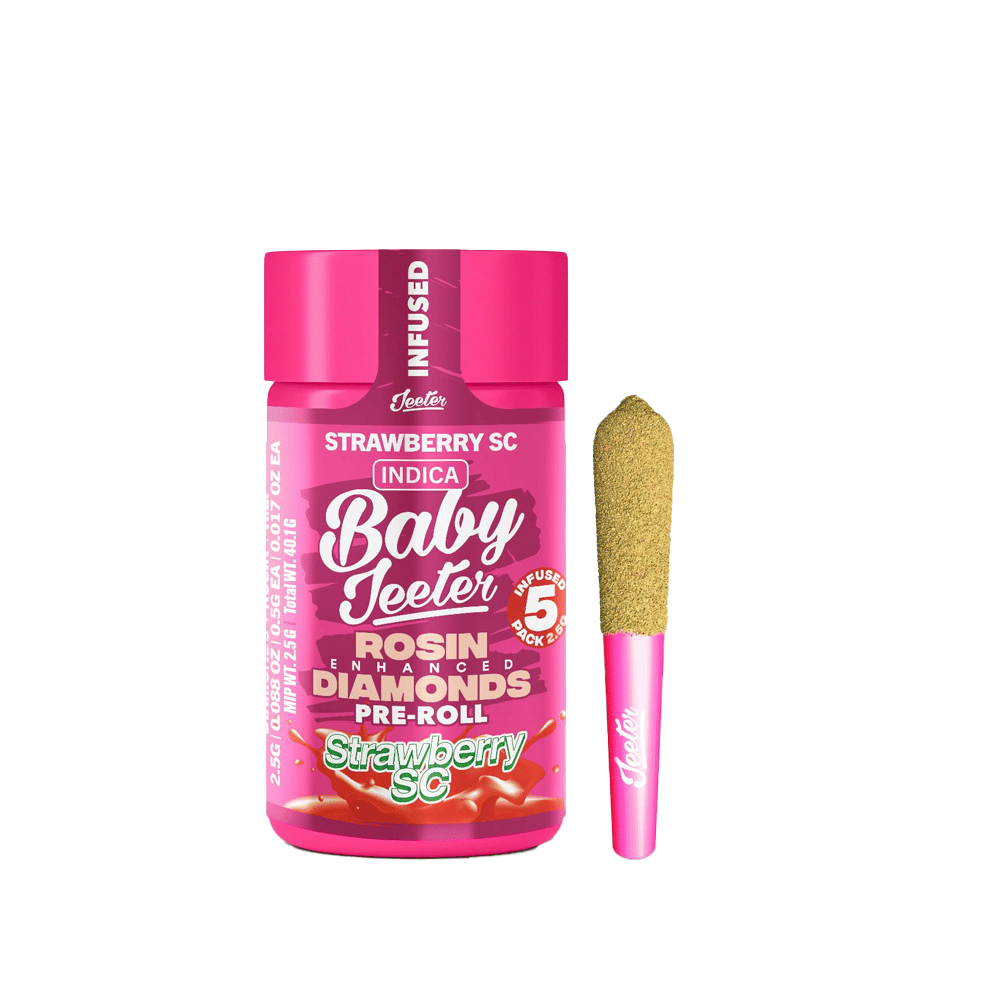 Strawberry SC Quad Infused Baby Jeeter Pre-Rolls (5PK) (2.5G) - Jeeter - (5PK) (2.5G) - $30 - Preroll