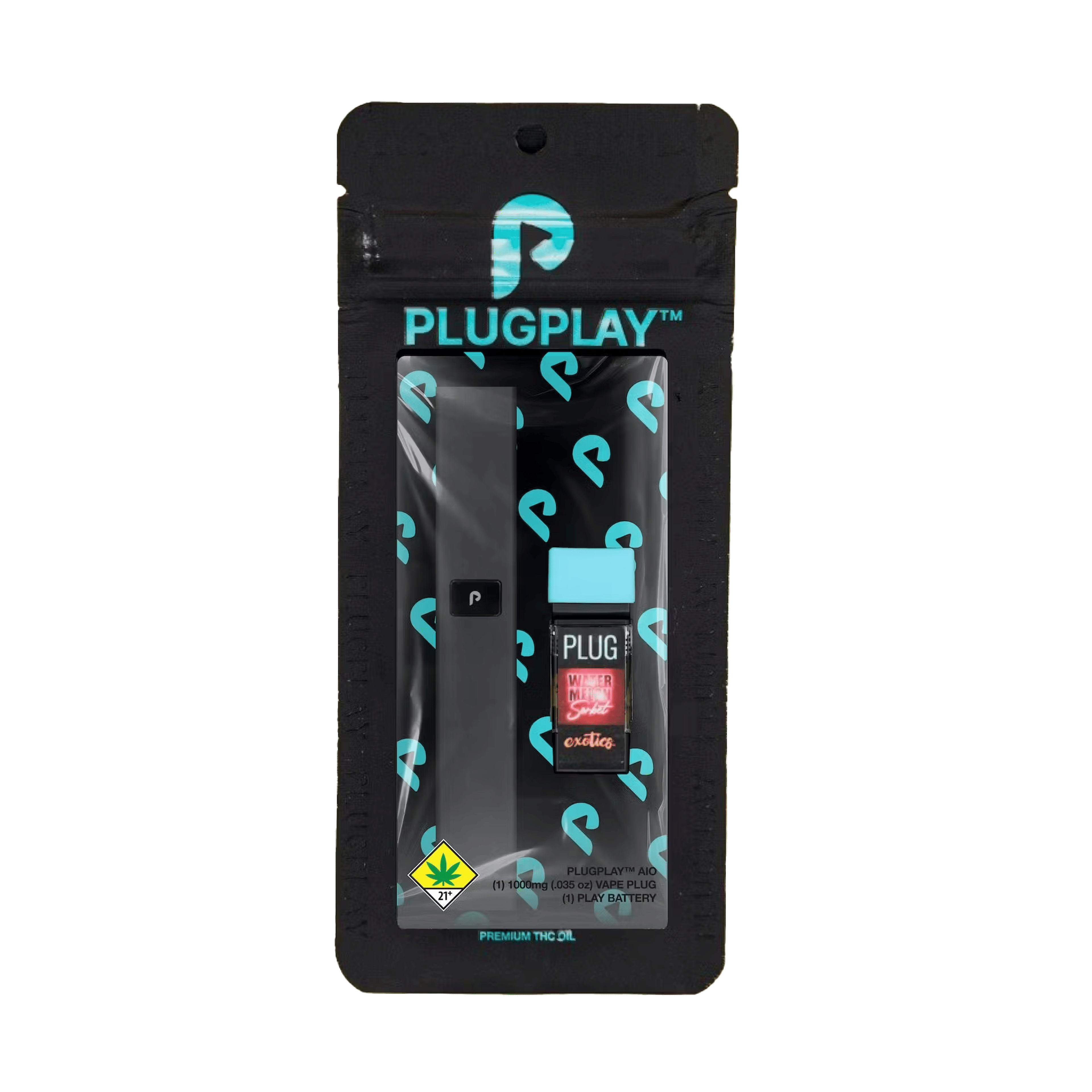 EXOTICS: Watermelon Sorbet - Disposable - PLUGplay - One Gram - $44.99 - Disposable Vape (All-In-One, Battery Built-In)