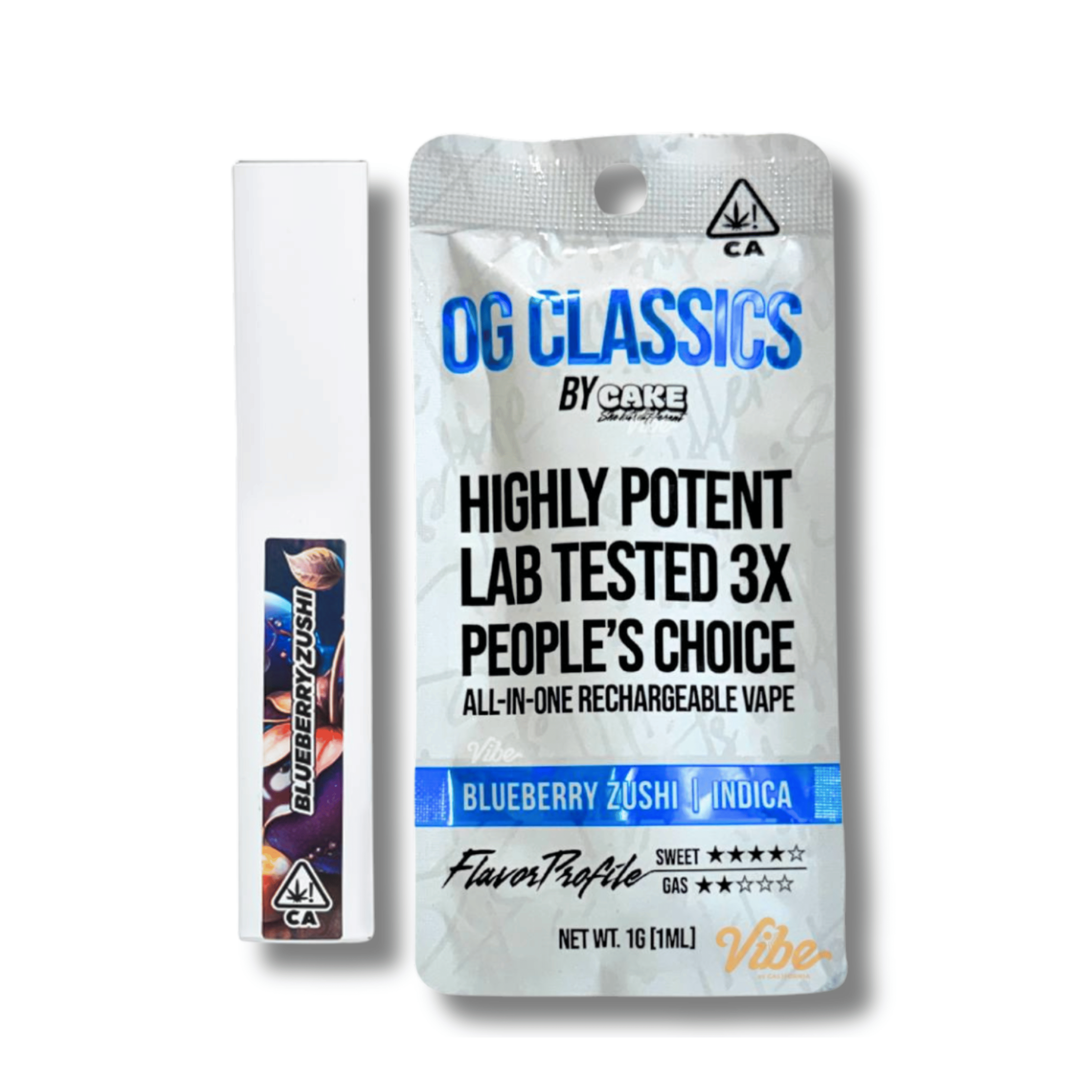 Blueberry Zushi 'Classics' 1g AIO - Cake - - $18 - Vapes