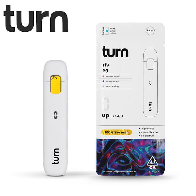 Turn AIO - SFV OG - Live Resin All In One Vape - 1g - Turn - LR AIO - $25.97 - Disposable Vape Pens (All In One)