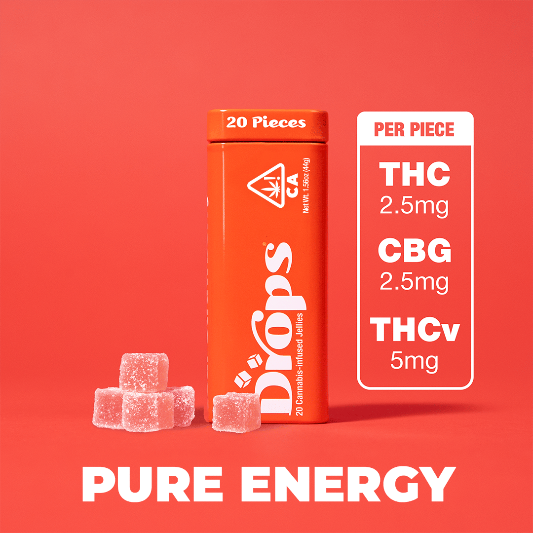 Strawberry"Pure Energy" 50mg THC : 50mg CBG : 100mg THCv - Drops Candies -  - $15 - Edibles