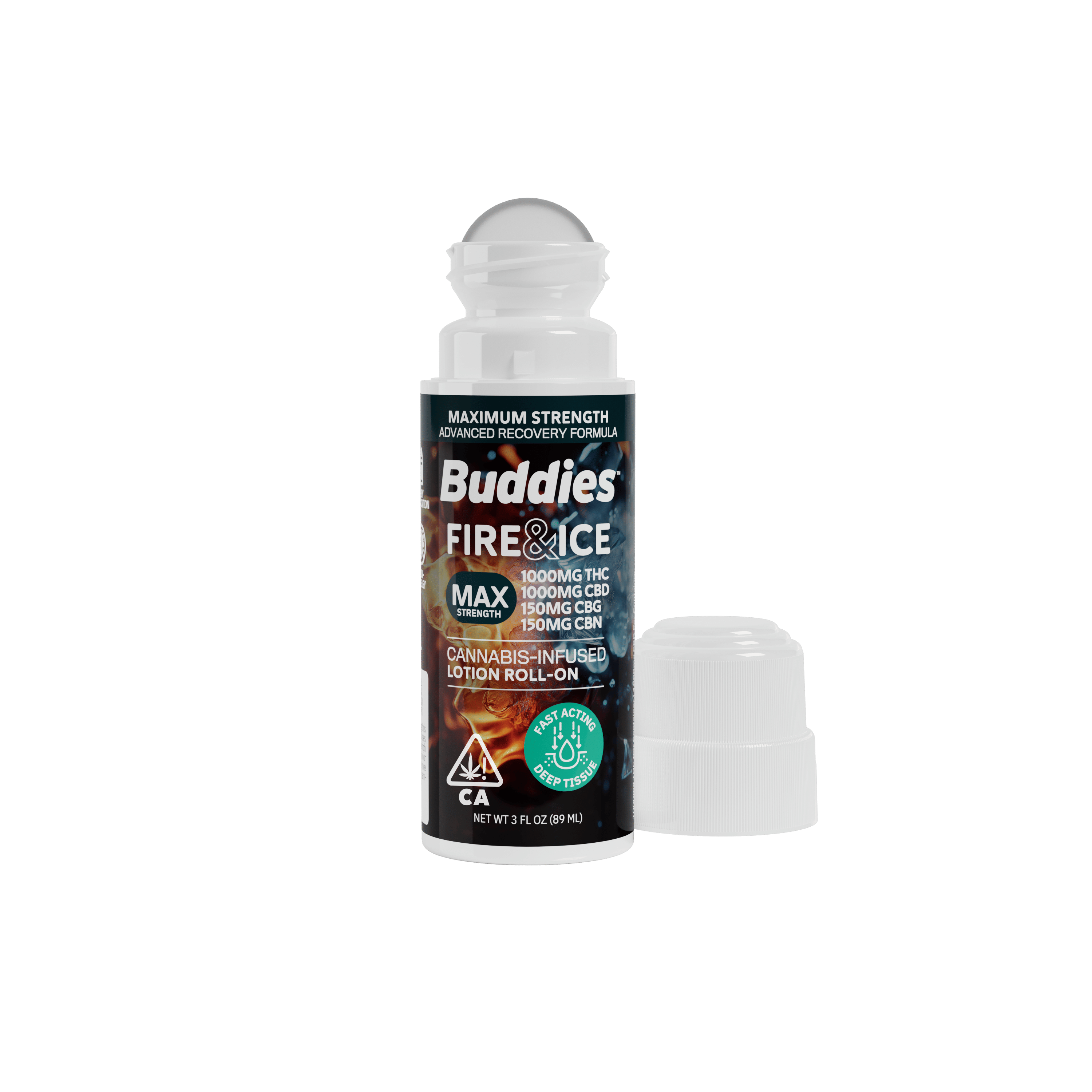 Fire & Ice Topical - MAX THC/CBD/CBG/CBN - Roll-On - Buddies Brand - 3oz Roll-On - $59.99 - Topicals