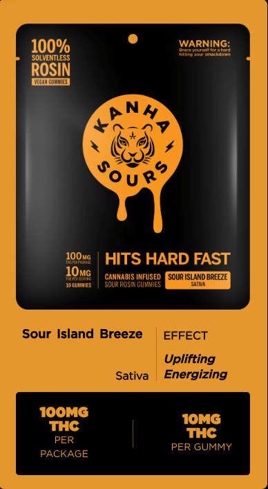 Sour Island Breeze - 100mg Rosin Sours - Kanha - Sativa Gummy - $23 - Gummies
