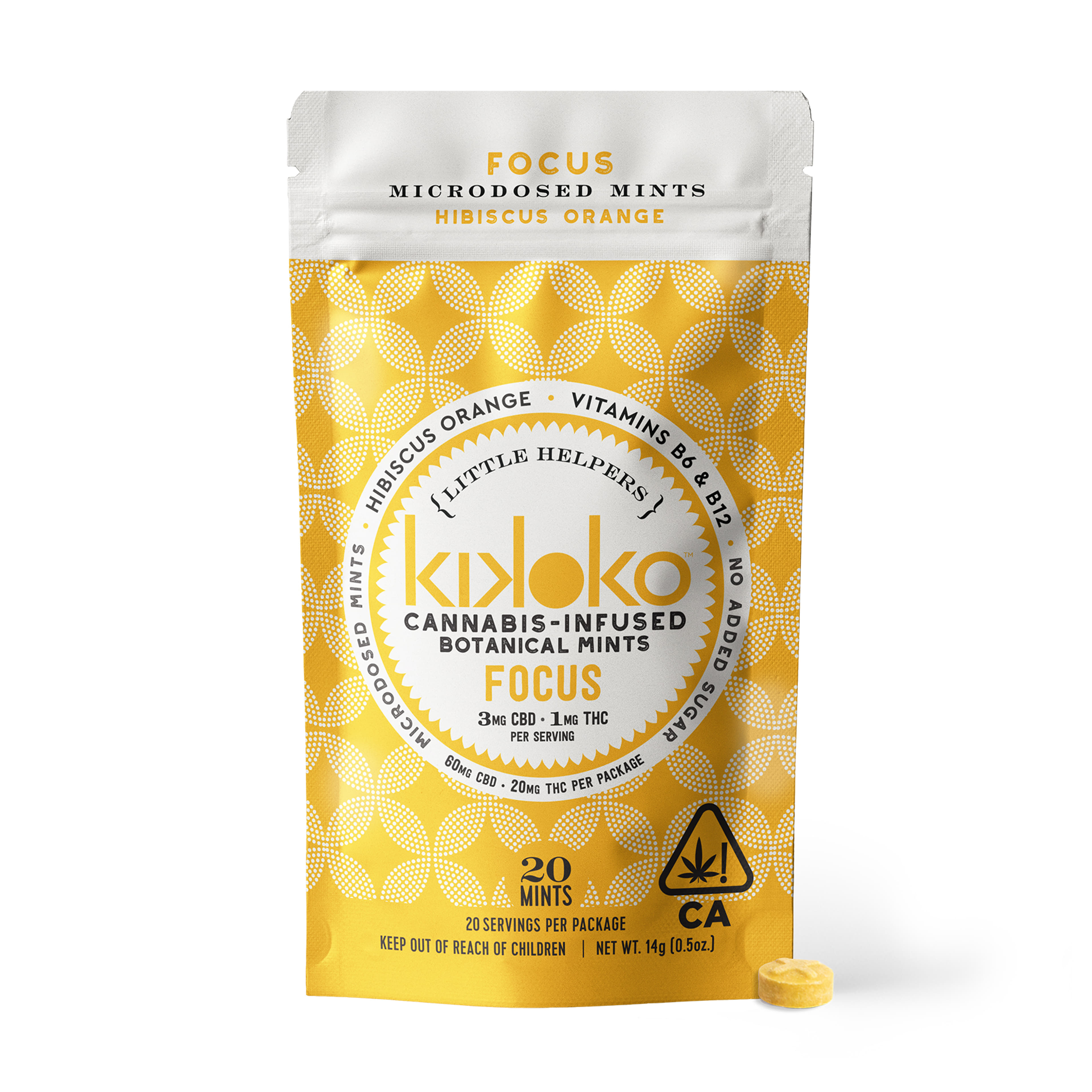 FOCUS Kikoko Hibiscus Orange Mints 3:1 CBD:THC 20pk - Kikoko - - $20.05 - Edibles