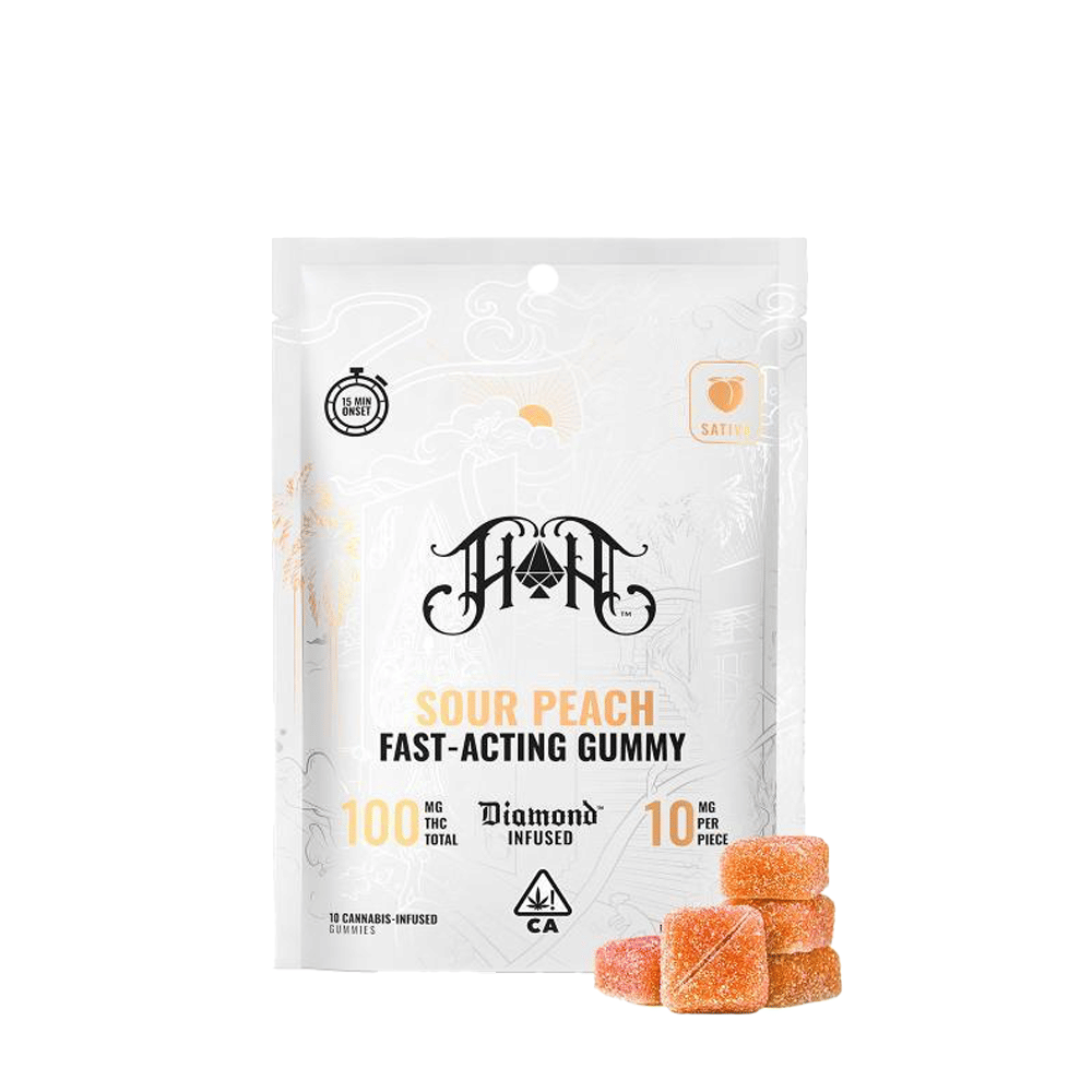 Sour Peach Fast Acting Gummies (100Mg) (10Pk) - Heavy Hitters - null - $18 - Edible