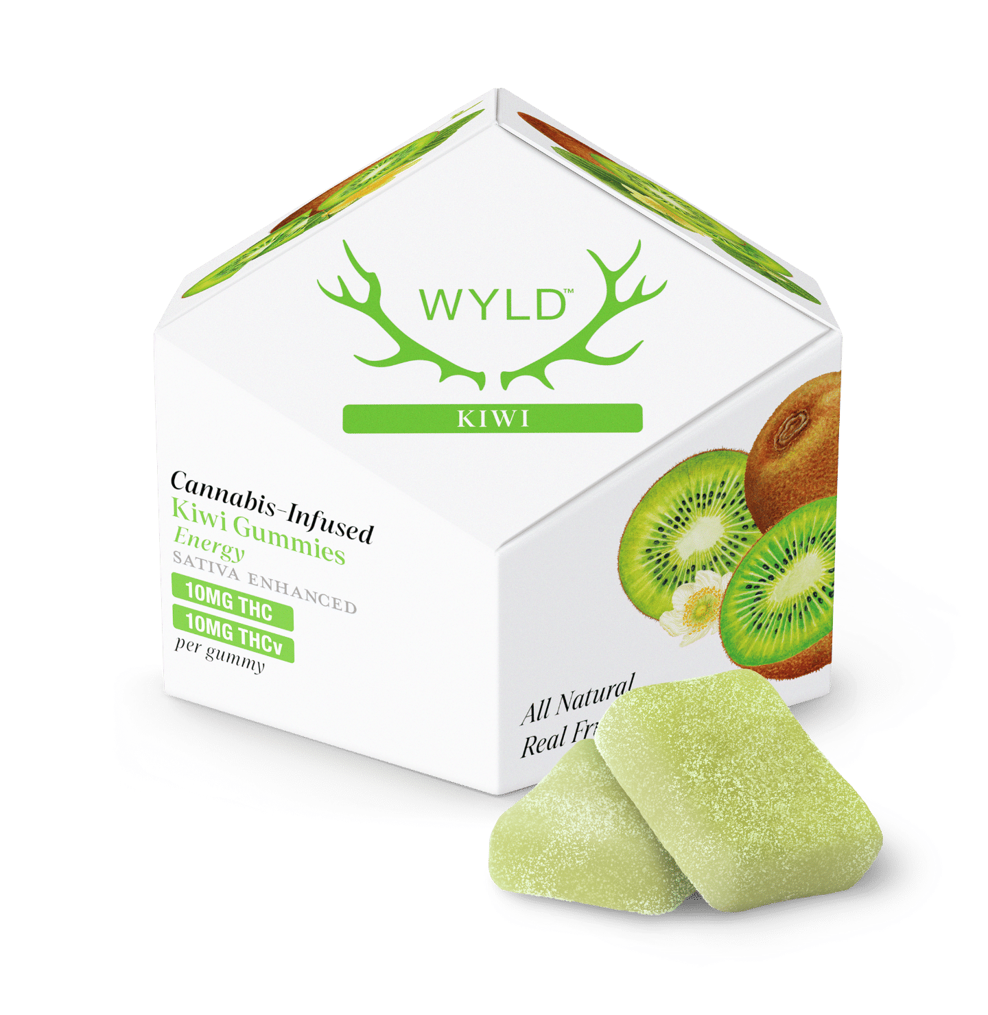Wyld: Kiwi 1:1 THCv + Sativa Enhanced Gummies - 200mg