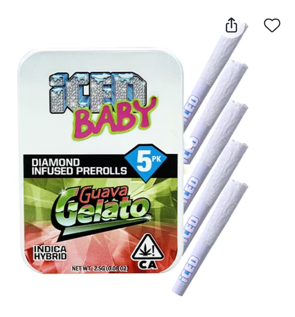 ICED - Infused Preroll - 0.5g 5pk - Guava Gelato -  - $50 - Pre-Rolls