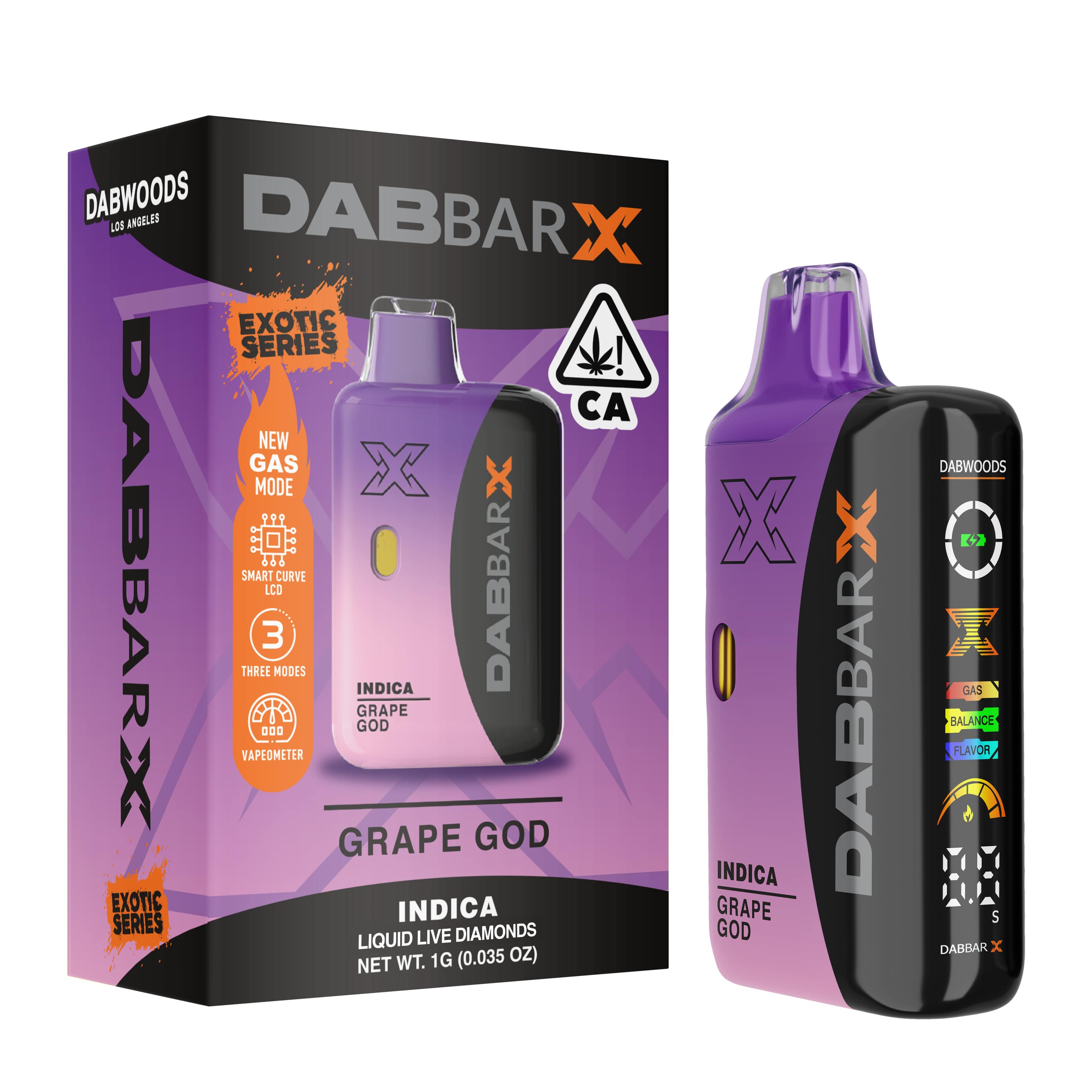 VAPE- DABBAR X LIQUID LIVE DIAMONDS Grape God 1G - Dabwoods - - $50 - Vape Pens