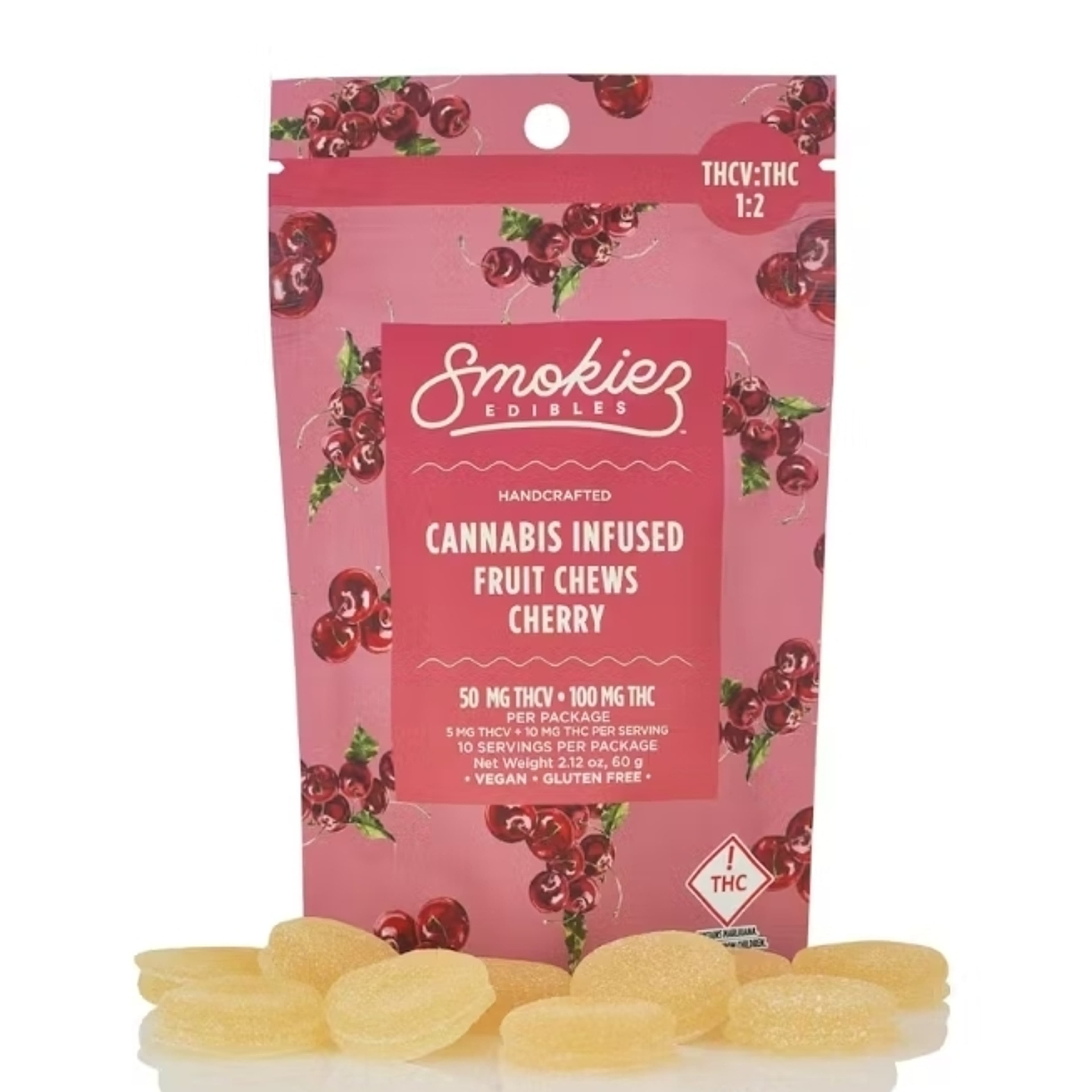 2:1 THCV Sweet Cherry Fruit Chews - Smokiez - - $29.99 - Edibles