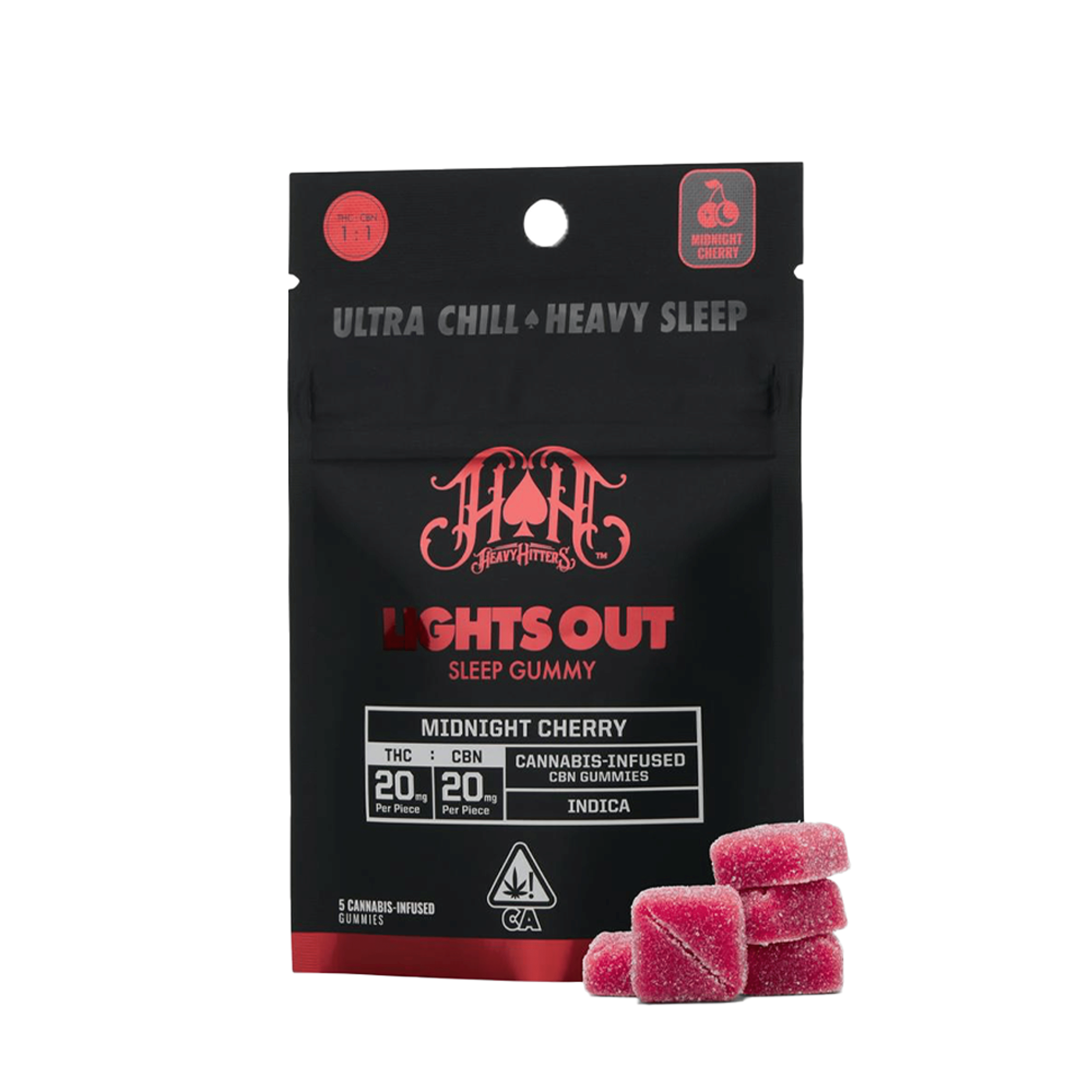 Midnight Cherry Cbn Gummies (100Mg) (5Pk) - Heavy Hitters - null - $16 - Edible