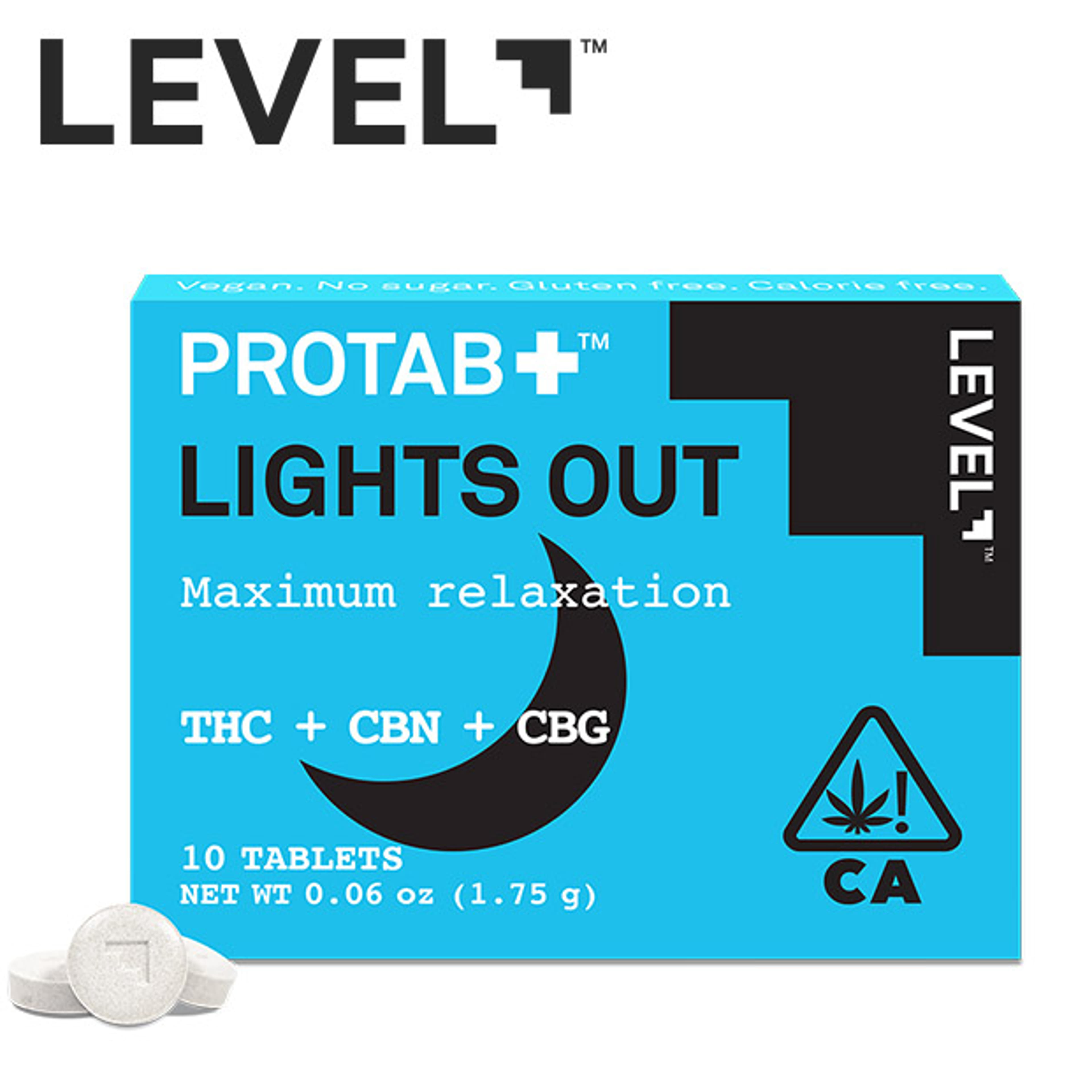 Level Protab+ Lights Out - THC/CBN/CBG - 10 Tablets - Level - - $23.99 - Edibles