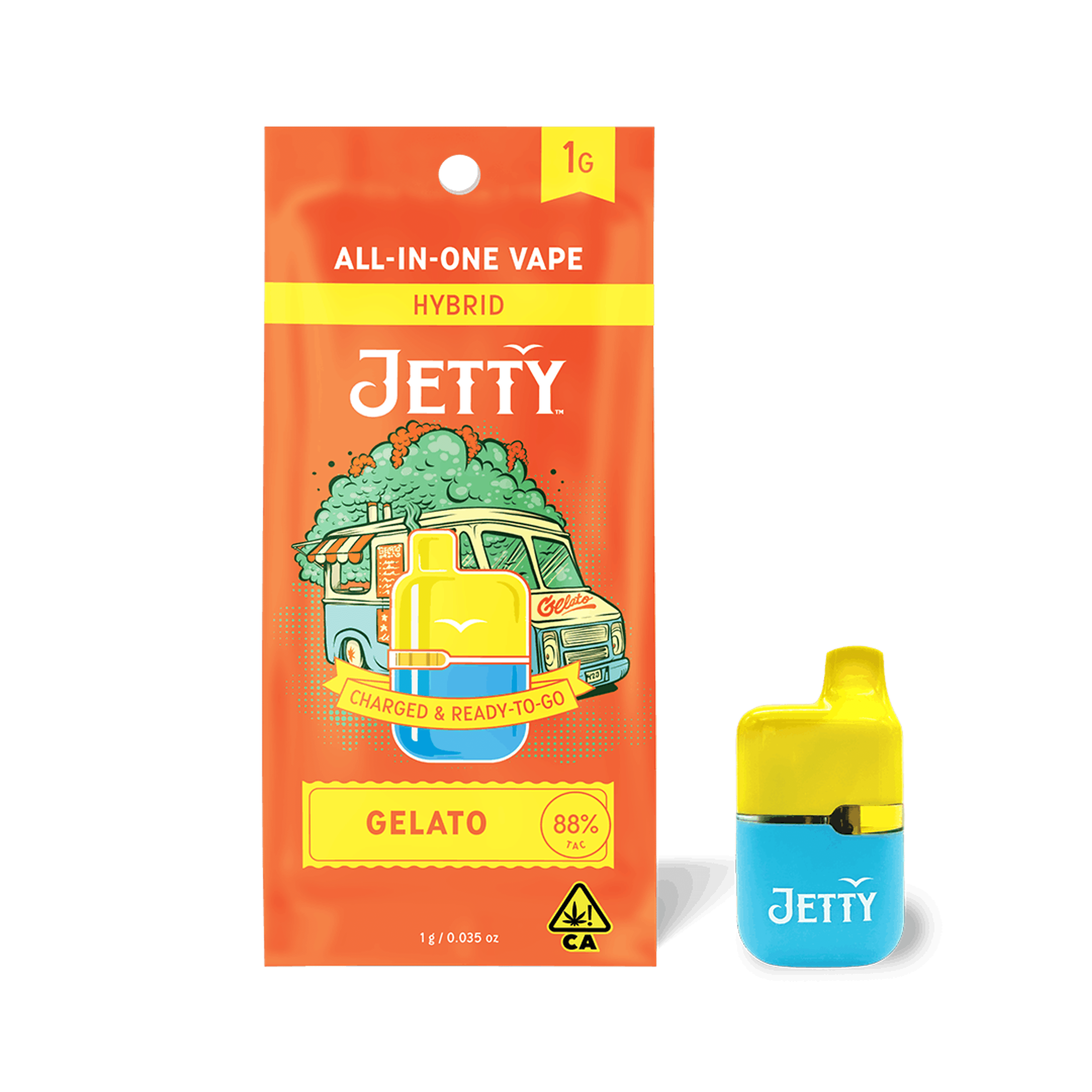 Jetty: Gelato (H) HighTHC Mini Tank - 1g Disposable - Jetty Extracts - - $38 - Disposables