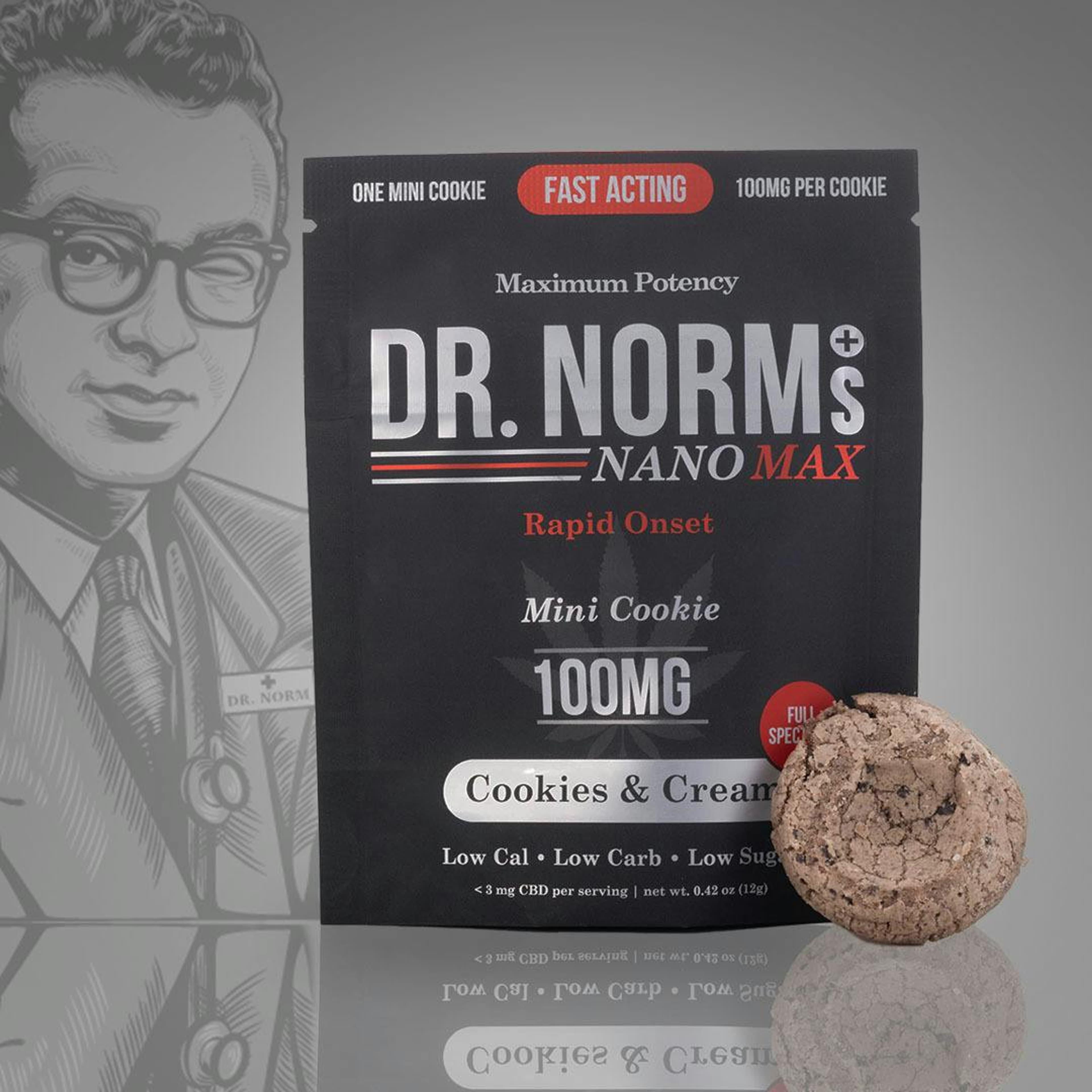Cookies & Cream NANO MAX Mini Cookie 100mg - Dr. Norms - - $13.50 - Edible