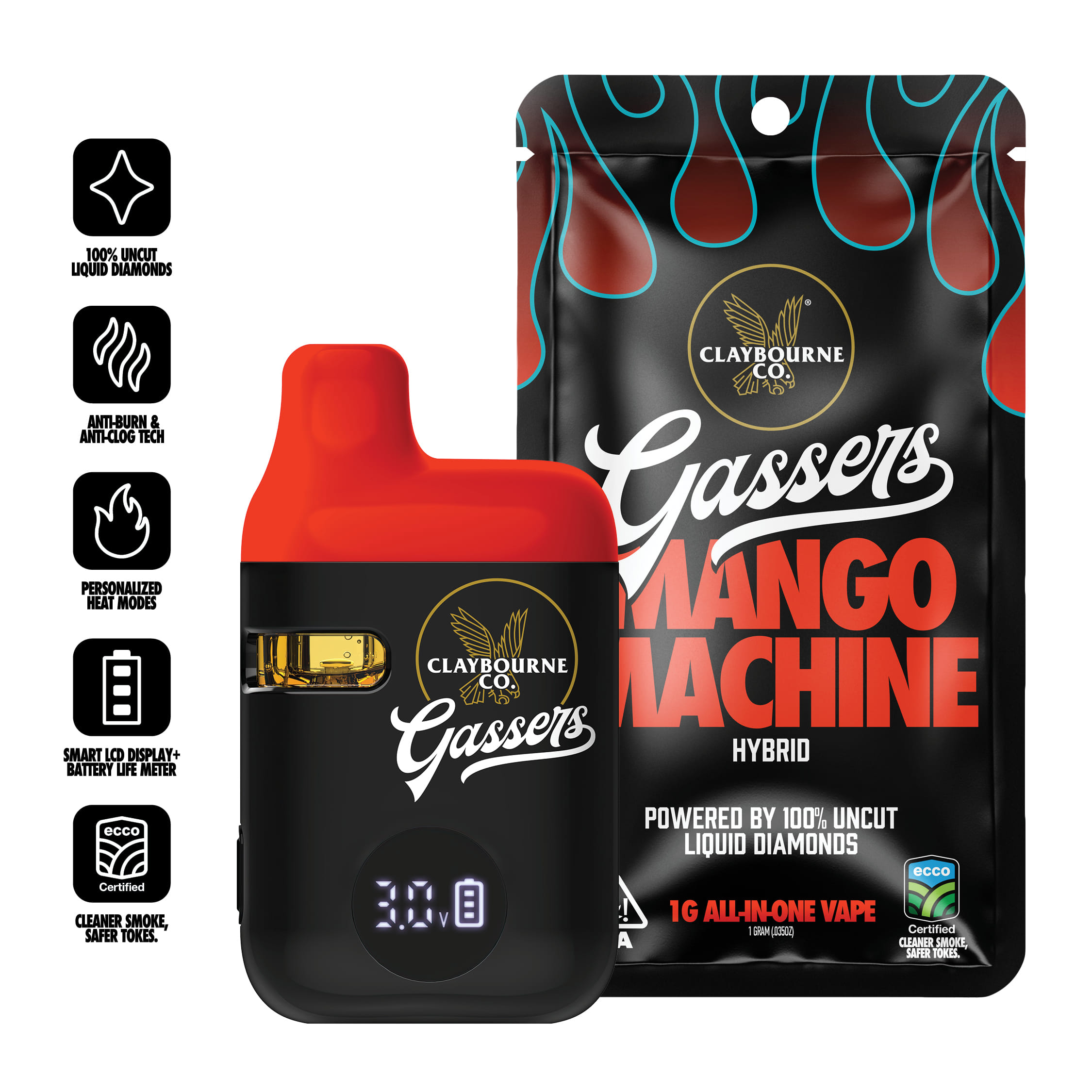 Gassers: Mango Machine 1G Liquid Diamond Disposable - Claybourne Co. -  - $24.75 - Cartridge