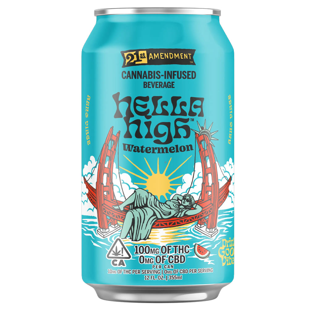Hella High Watermelon (H) 100mg - 21st Amendment - Manzanita Naturals - Watermelon (H) - $10 - Edibles