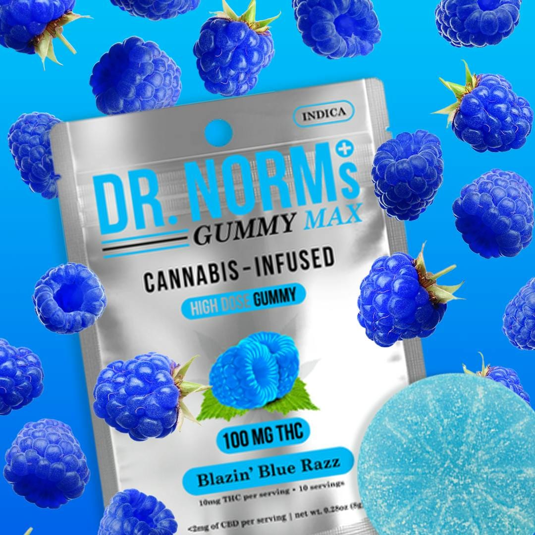 Blazin Blue Razz MAX Gummy 100mg - Dr. Norms -  - $9 - Edible