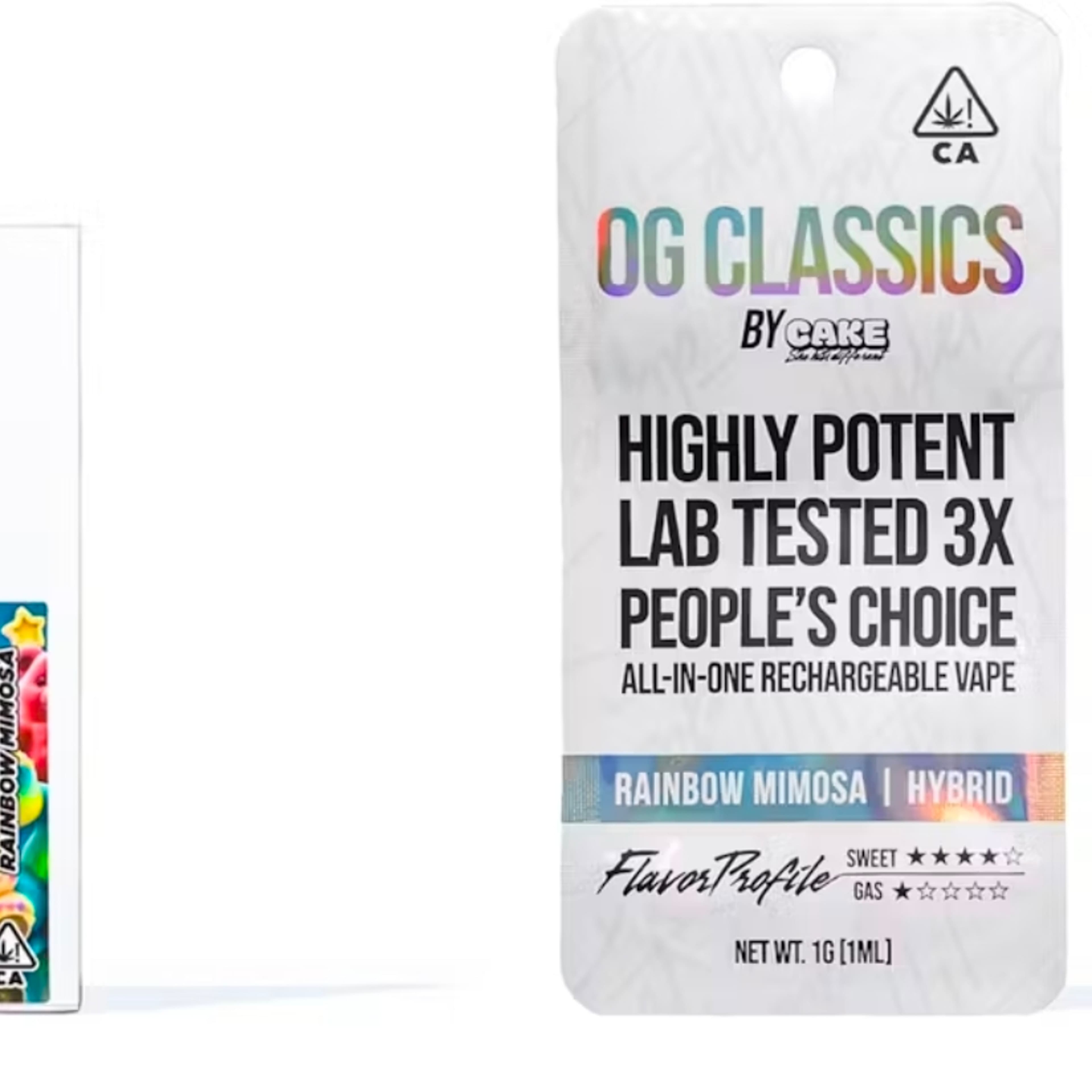 CAKE - DISPOSABLE- 1gram Rechargeable - Rainbow MIMOSA - - $35.99 - Vape