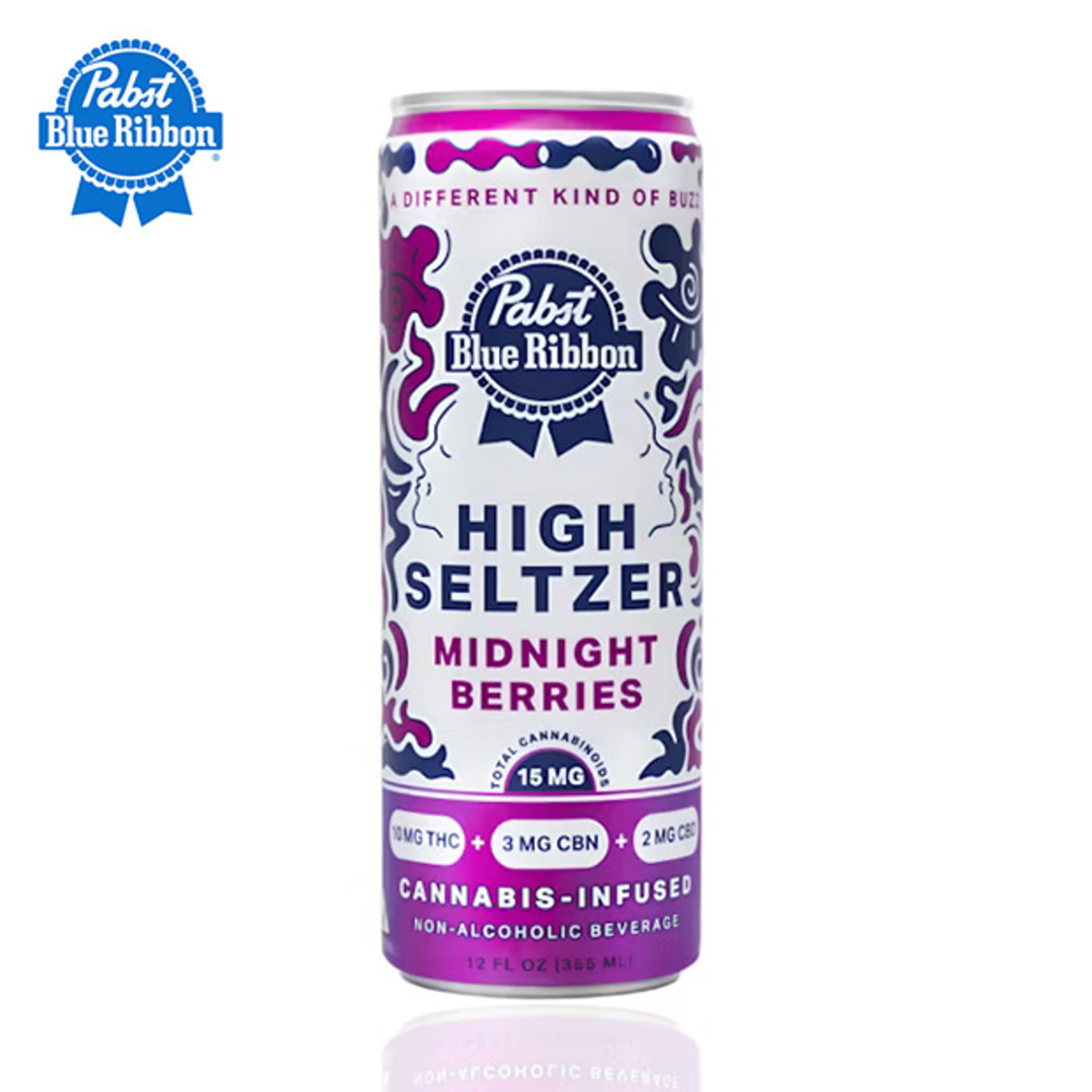 Pabst Blue Ribbon - Midnight Berries High Seltzer - THC:CBN:CBD 10mg/3mg/2mg - Pabst - - $4.99 - Beverages