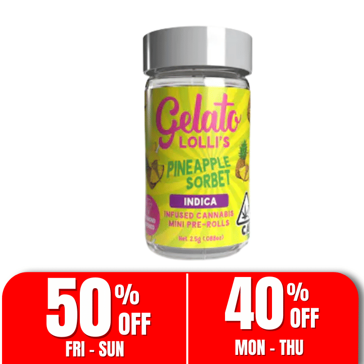 Gelato Lolli's | .6gx5pk - Pineapple Sorbet - Infused Pre-Rolls - Indica - Gelato -  - $33.50 - Pre-Rolls
