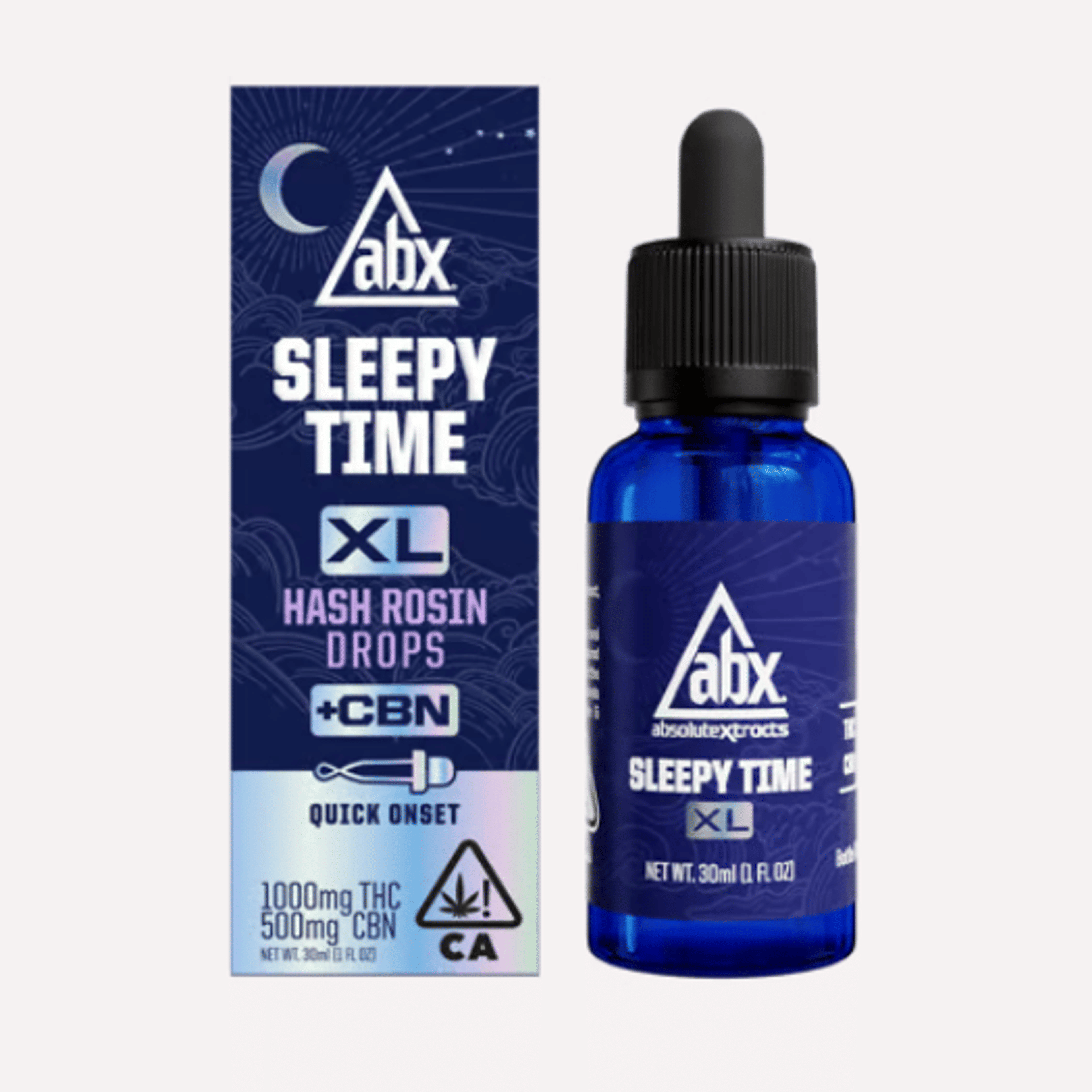 ABX - Sleepy Time XL Hash Rosin Drops + CBN - 1000mg THC / 500mg CBN - 30ml - ABX - - $55.99 - Tincture & FSO & Capsule